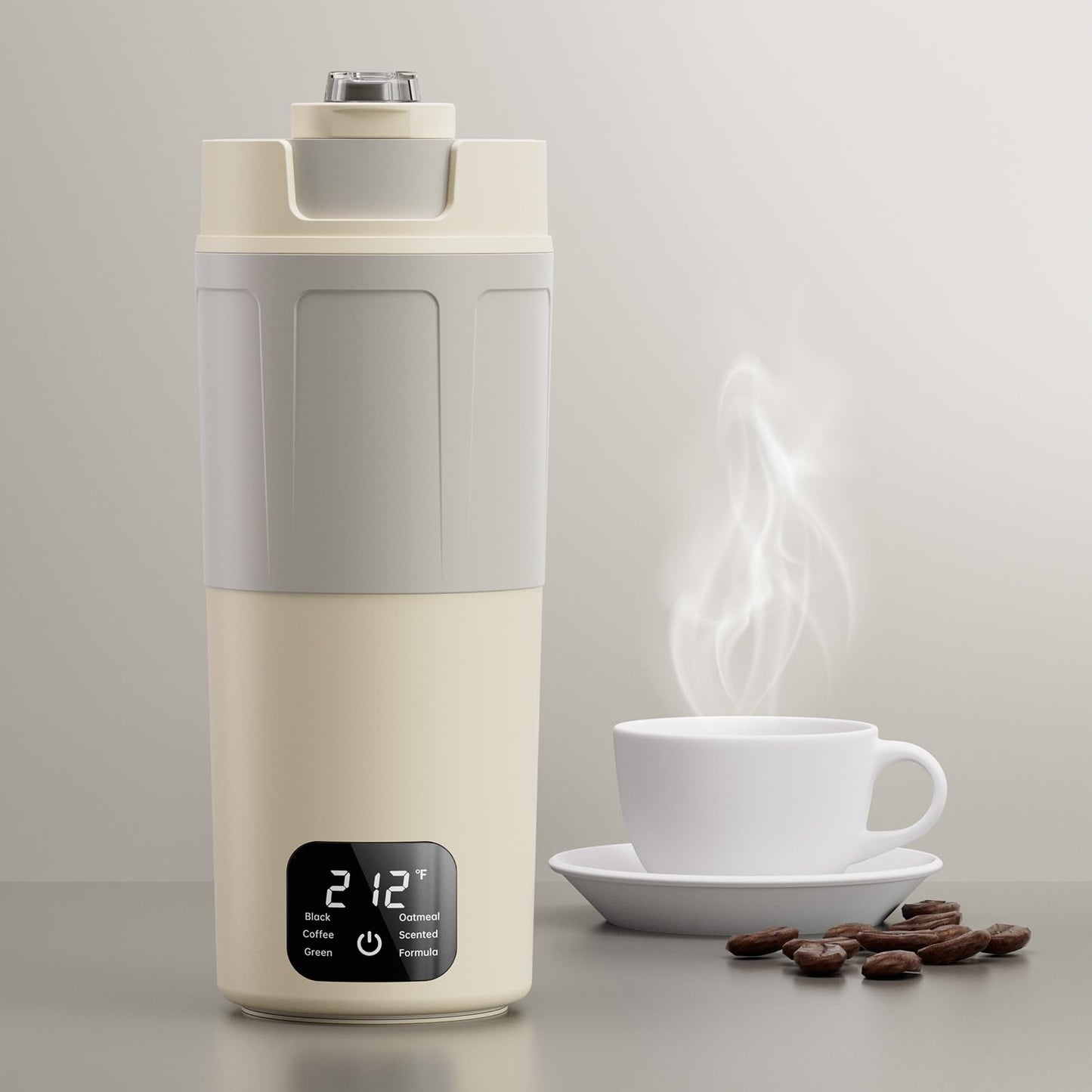 HOWDIANQY Dual Voltage Portable Electric Kettle Travel Hot Water for Tea,Coffee, 6 Temperature Controls and LCD Display, 304 Stainless Steel and Large Capacity 550ml, Auto Shut Off&Boil Dry Protection