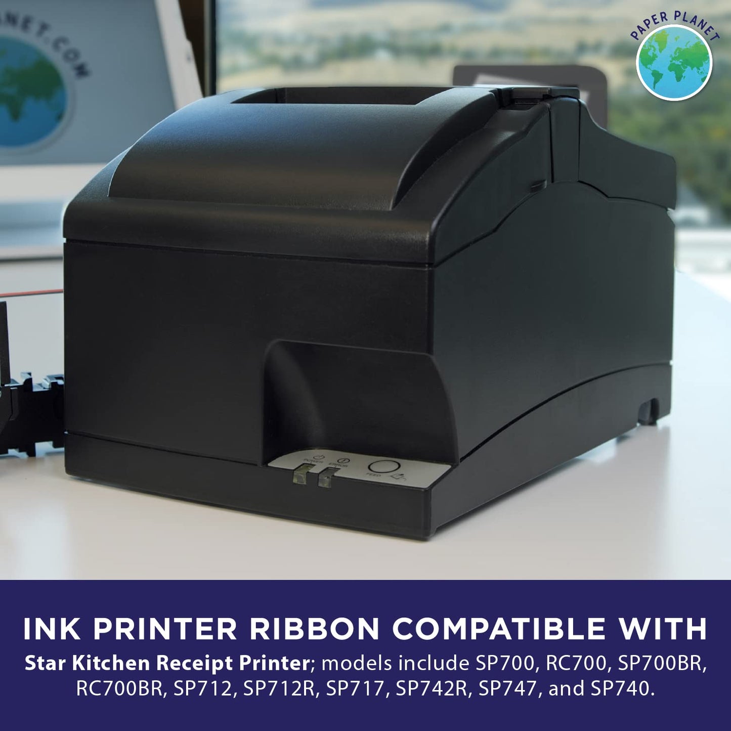 Paper Planet Replacement Red and Black Ink Printer Ribbon for Clover Kitchen Printer (Star SP700 Kitchen Receipt Printer) | Compatible with Star SP-700BR, RC-700BR, SP-712, SP-742 | 10 Ink Ribbons