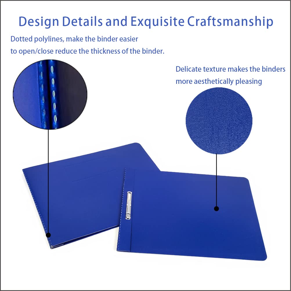 ESKEAR Fiberboard Binder,Sheet Size 8.5 x 11 Inches with Metal Prong Top Fastener with Compressor 2.75 Inch Centers, 2 Inch Capacity for Pressboard Report Cover,12 per Box (Blue))