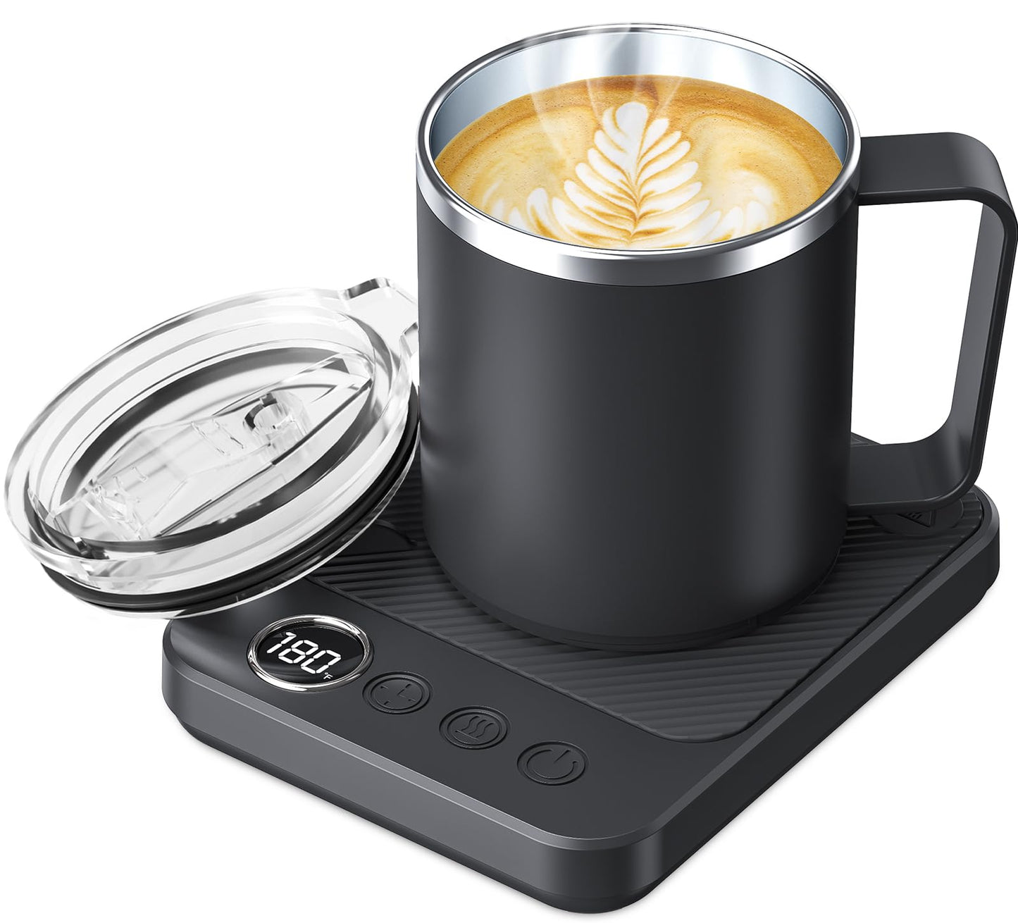 Felibeaco Coffee Mug Warmer & Mug Set for Desk, Smart Coffee Cup Warmer with 16oz Heated Mug, Cup Heater with Auto Shut Off for Office/Home, Coffee Gifts for Men&Women, for mom,Black