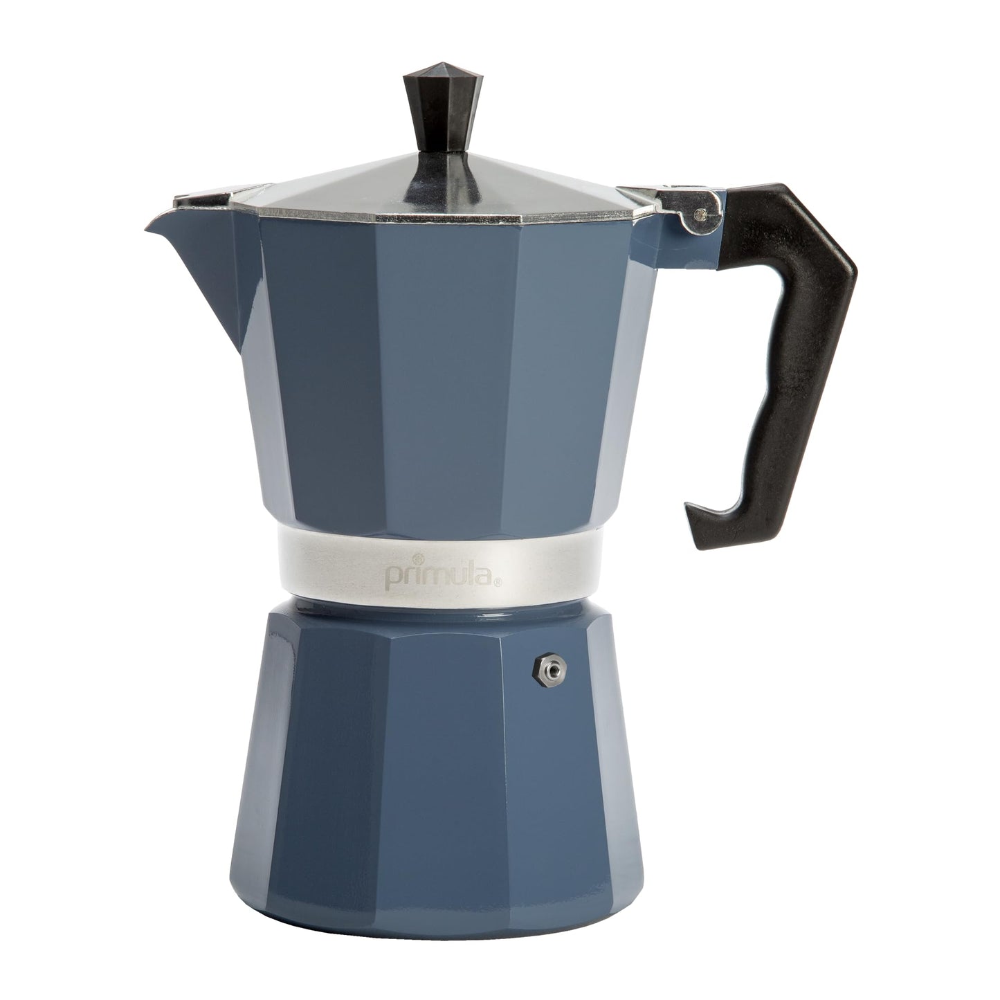 Primula Classic Moka Pot Stovetop Espresso and Coffee Maker, Italian and Cuban Cafetera for Rich Espresso Brewing, Durable Aluminum Greca Coffee Maker with Easy Grip Handle, 6-Cup, Blue