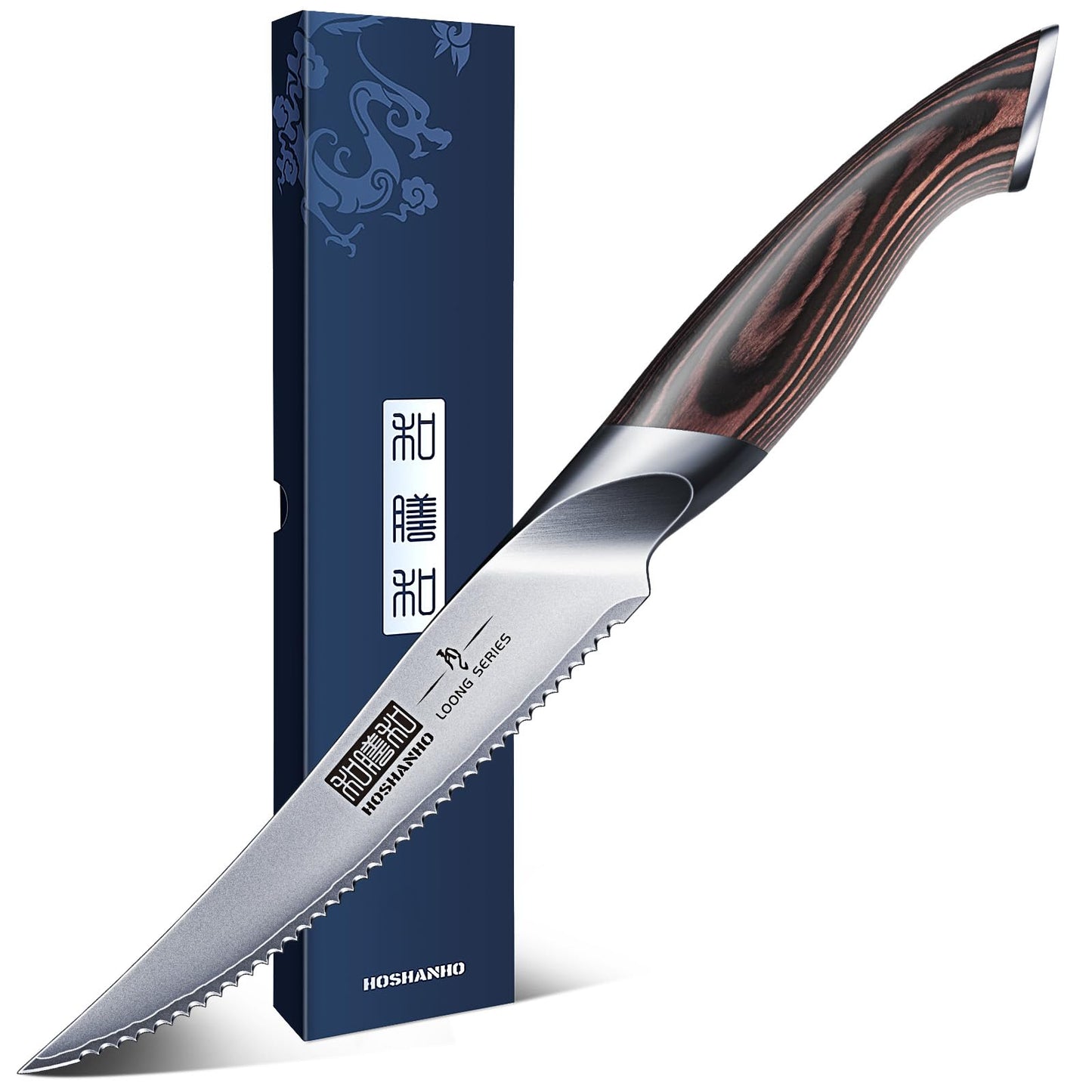 HOSHANHO 5 inch Tomato Knife, Ultra Sharp Japanese High Carbon Stainless Steel Tomato Slicer Knife, Professional Kitchen Knife for Cutting Vegetables and Fruits