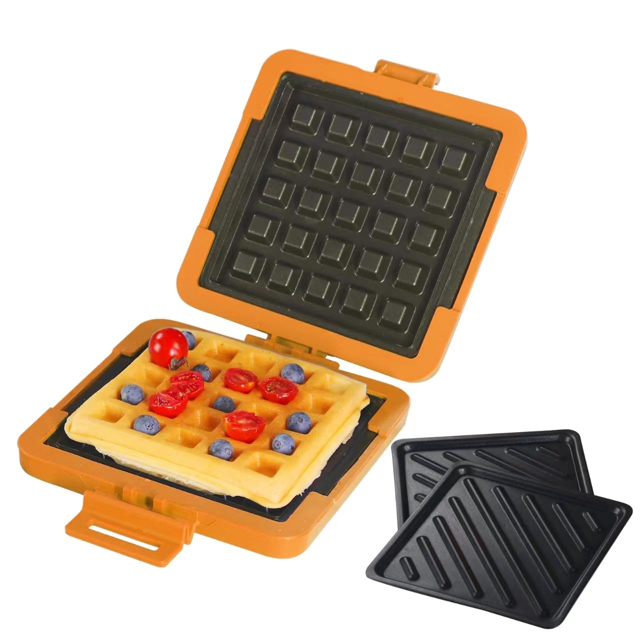MKYSAIL Microwave Sandwich Maker & Waffle Maker 2-in-1 Set - Full Wrap detachable Silicone waffle sandwich maker for Breakfast/meats,Fast Grilled cheese,Dishwasher Safe,Portable for Home/Travel/Gifts