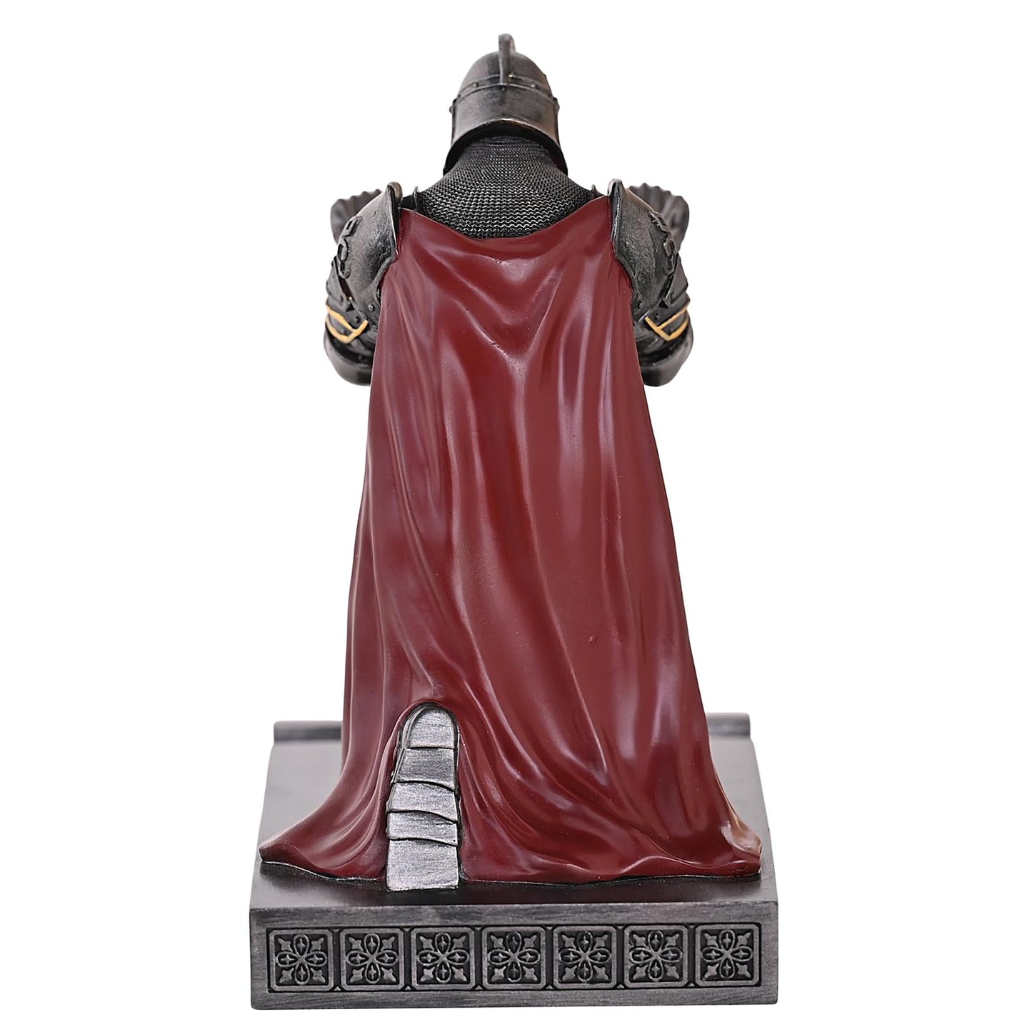 HDMbigmi King's Guard Leader Cloak Warrior Knight Pen Holder Mobile Phone Stand, Ornament Knight Statue, Pen Stand Paperweight for Office and Home (Iron)