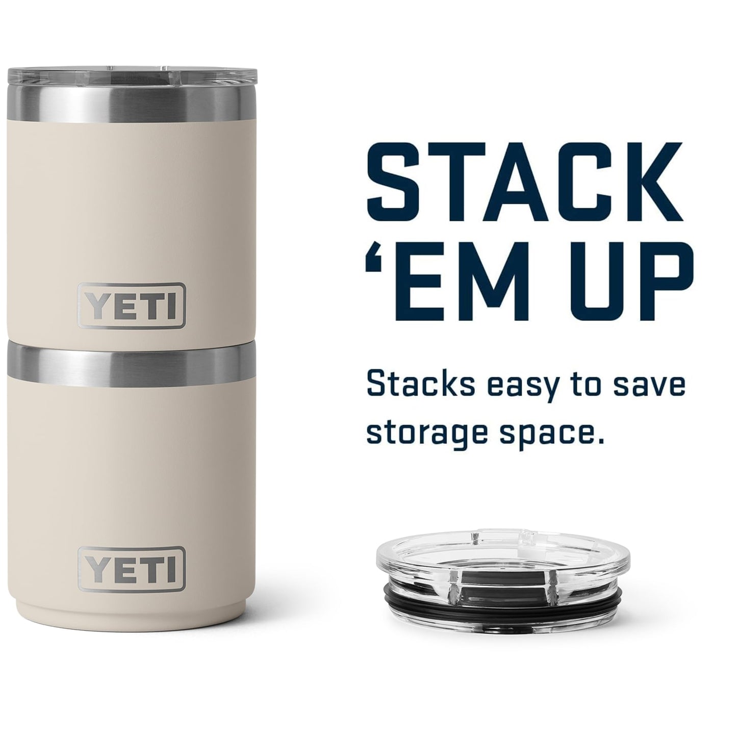 YETI Rambler 10 oz Ceramic Lined Lowball 2.0, Vacuum Insulated with MagSlider Lid, Cape Taupe