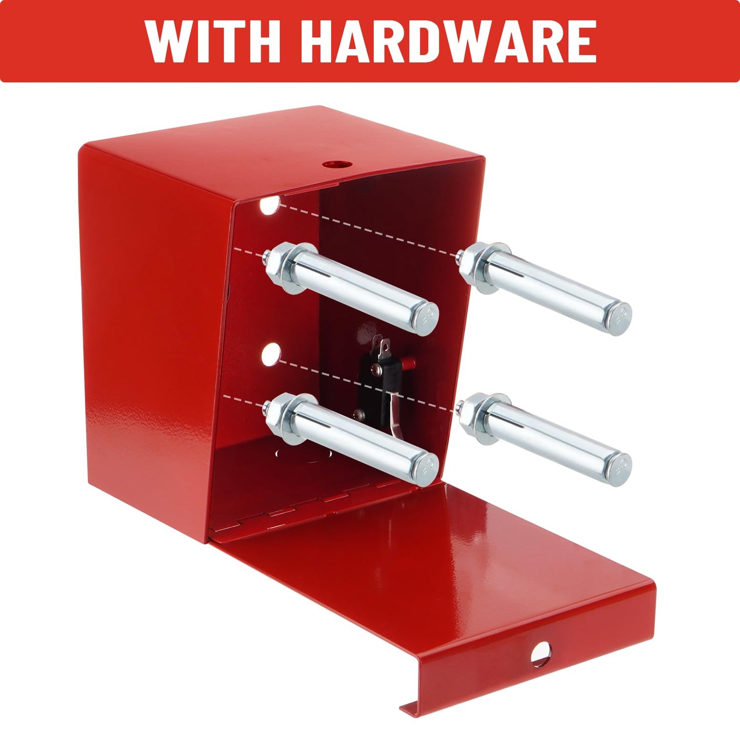 TRUCFUSION Fire Department Box With Lock Hole Red Heavy Duty Steel