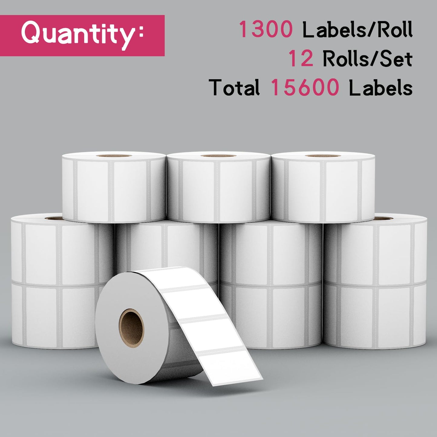 StickerTag 12 Rolls 2" x 1" Direct Thermal Labels, Shipping Labels Compatible with Zebra & Rollo Label Printers for Mailing Postage Address Barcode (1300 Labels/Roll)