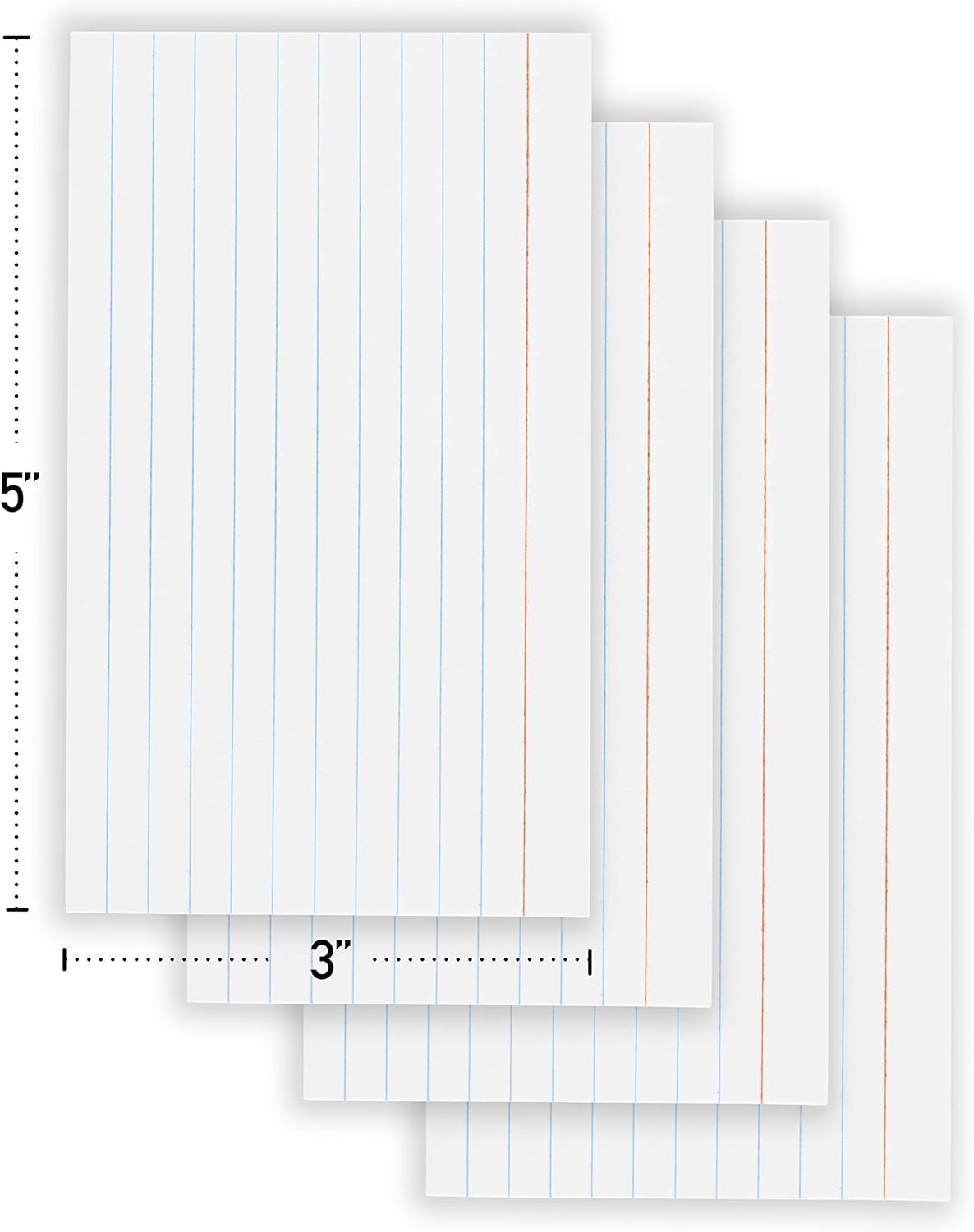 Index Cards 3x5 Bulk, (2400 Cards), Notecards, Flashcards, Notecards 3x5 lined, Blank on Back, Flashcards for School Home and Office, Ruled Index Card, 100 Per Pack, (24 Pack)