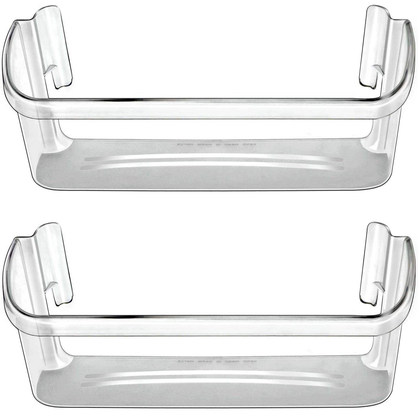 240323002 Refrigerator Door Bin Shelf Compatible with Frigidaire or Electrolux, Bottom 2 Shelves on Refrigerator Side, Clear, Double Unit, Replaces PS429725, AP2115742