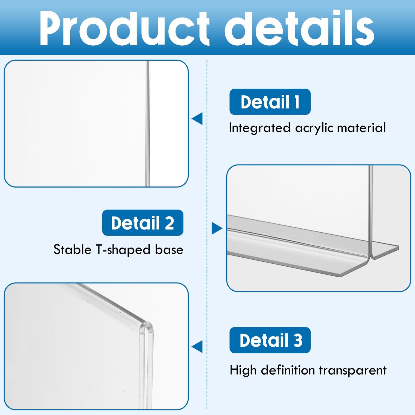 Thyle 20 Pack Acrylic Sign Holders 4"x9",Clear Table Menu Display, Double Sided Plastic Flyer Display Stand for Restaurant Menu, Price Sign, Deli, Office, Counter, Easy to Insert and Change