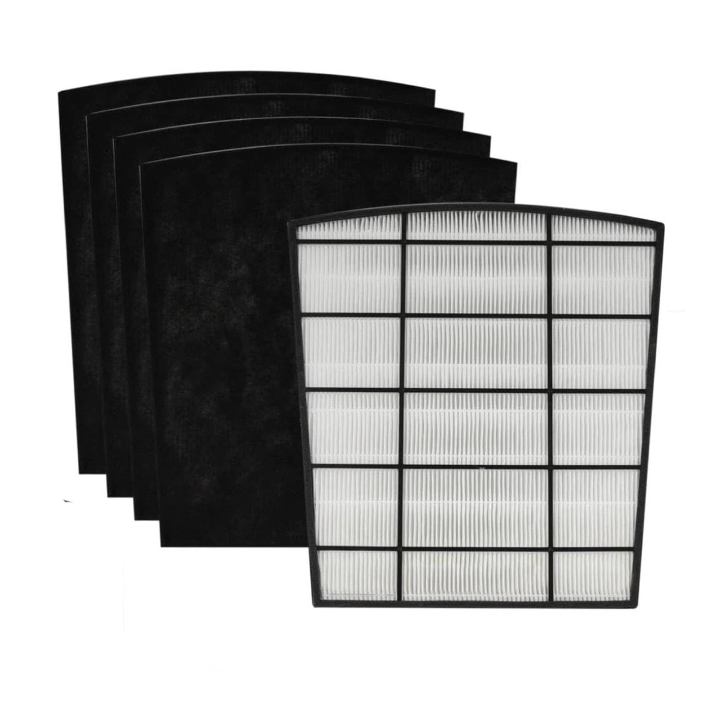 True HEPA Filter Replacement LP-HF550 Filter, Compatible with LivePure Bali Series LP550TH, LP560 Multi-Room Whole House Air Cleaner Purifier, Part Number LP550THP, 1 xHEPA Filter, 4 xCarbon Filte r