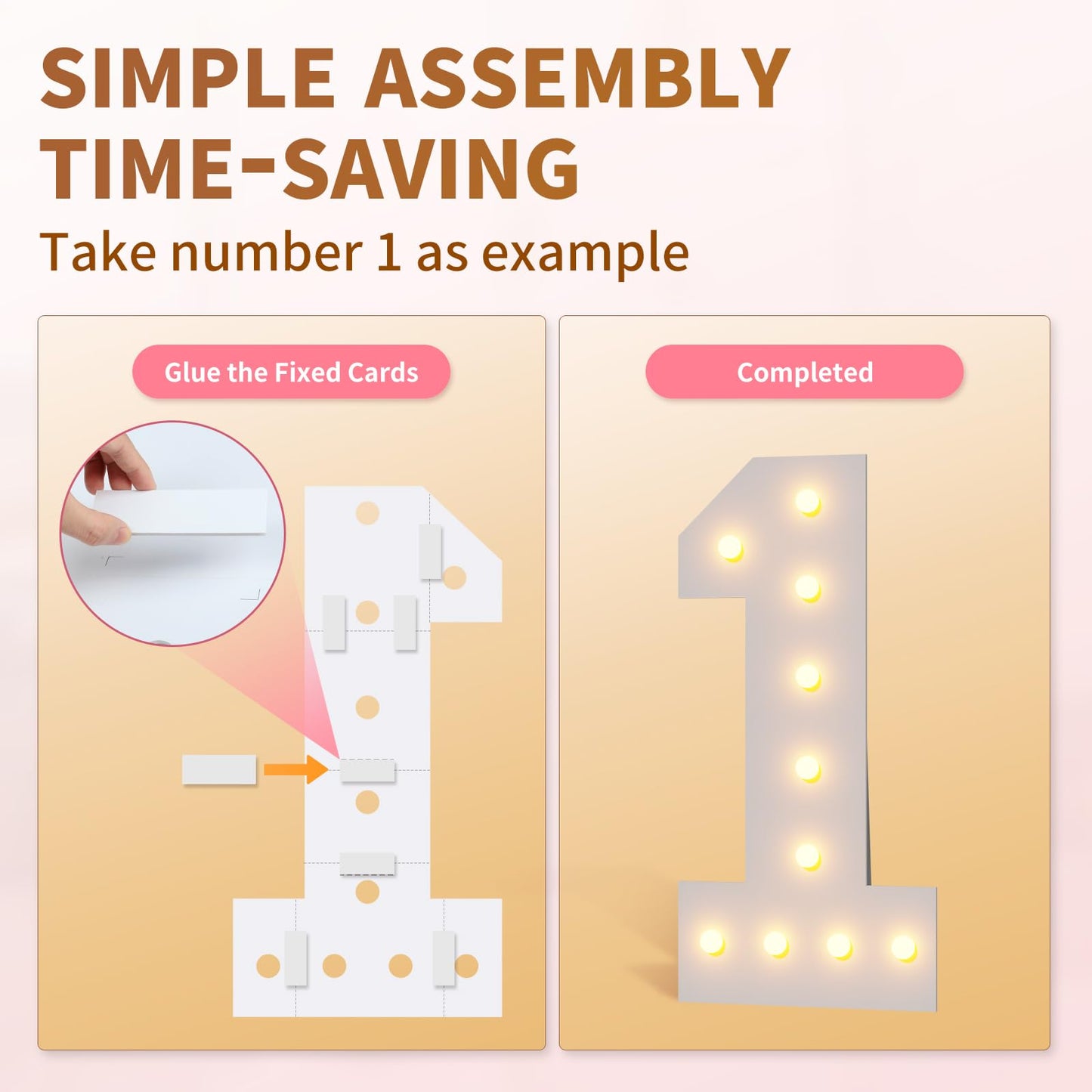 Marquee Numbers 26 Light up Numbers 4ft, Pre-Cut Foam Board Kit with Light Bulbs for Prom Decorations 2026 Grad Party Decorations Class of 2026, Assembly Required