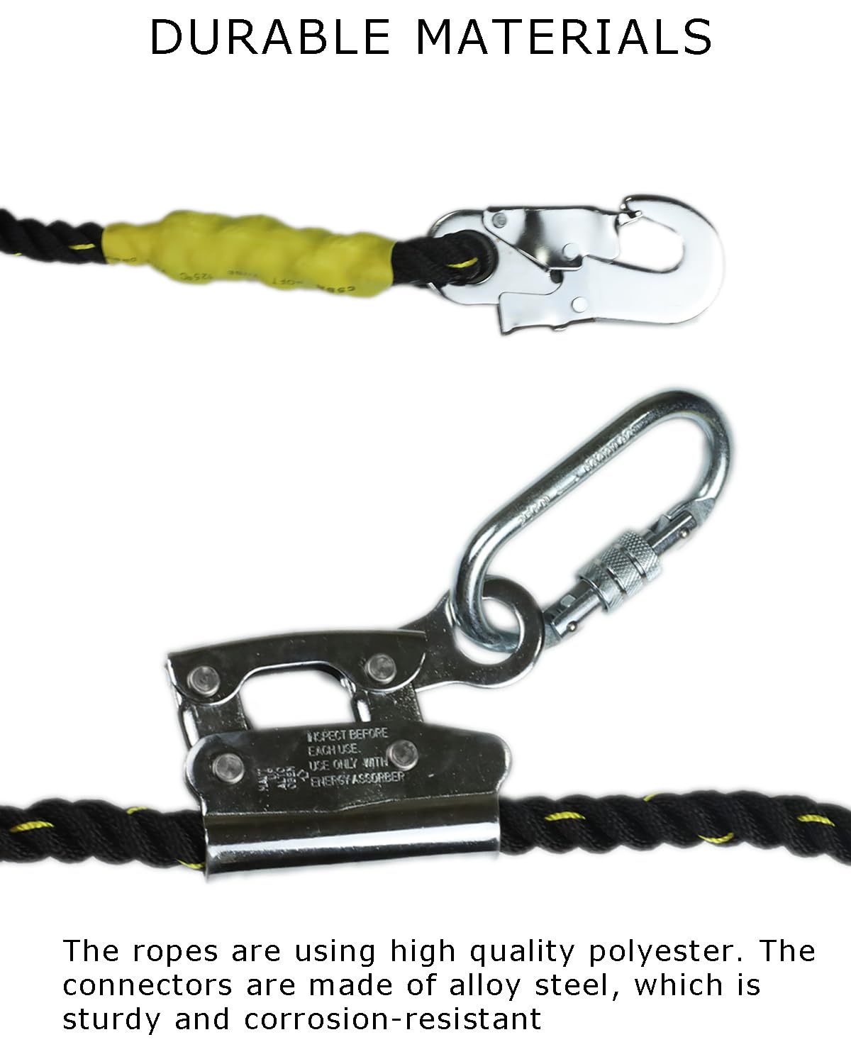 12FT Flipline Adjustable Lanyard RTOVZON Tree Climbing Lanyard for Climbing Trees, Fall Protection Flip Line Kit, Tree Climbers