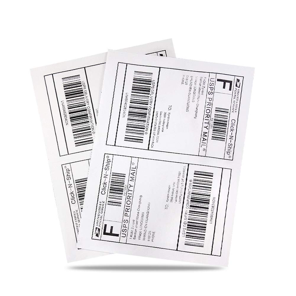 8.5" x 5.5" Half Sheet Self Adhesive Shipping Labels for Laser or Inkjet Printer (1000 Labels)