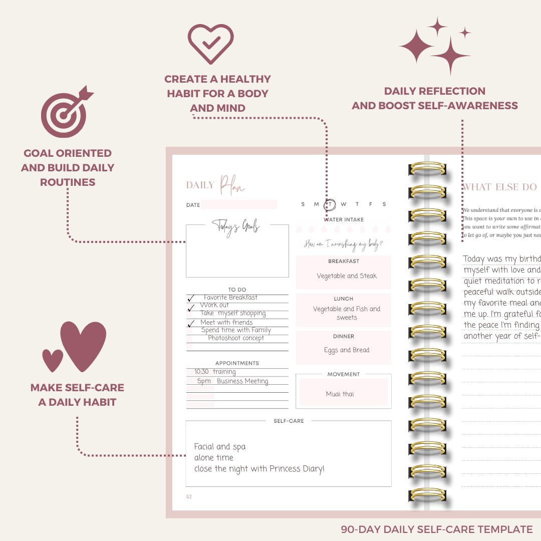 Shine Sparkle Slay Self-Care Journal for Women with Prompts | Guided 90-Day Daily & Weekly Undated Reflection Planner for Mindfulness,Productivity & Personal Development, 8.25 x 5.75 Inches - Yellow