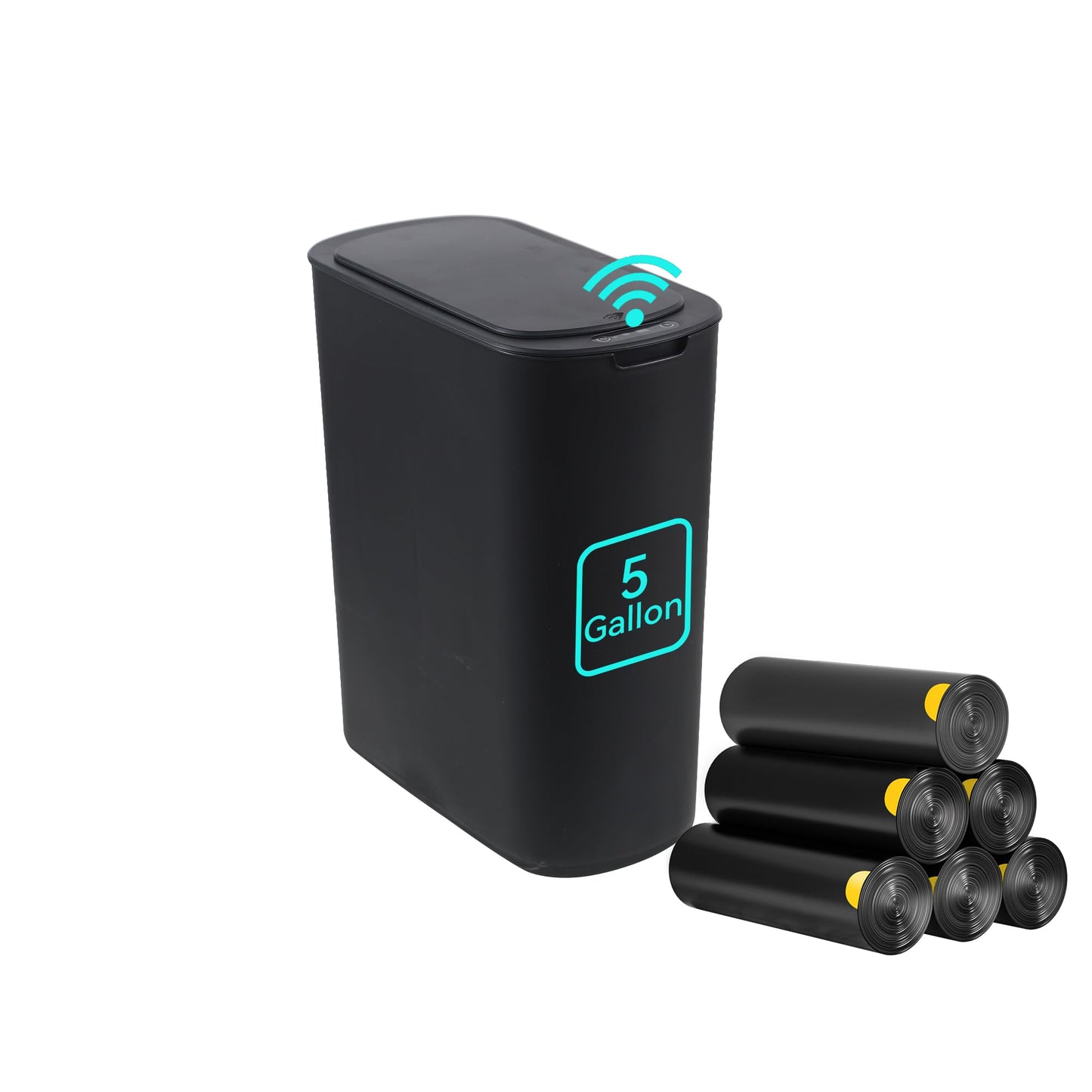 LJIACLEA 5 Gallon Motion Sensor Bathroom Trash Can Automatic Garbage Cans with Lid Touchless Smart Slim Plastic Trash Bin for Kitchen, Bedroom, Toilet, Office, Living Room