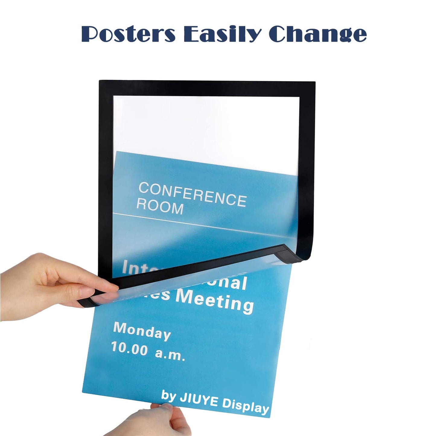 JIUYE 20 Pcs Magnetic Poster Frame,11"x17" Magnetic Framed Holder,One-piece‌ Plastic Poster Frames Sign Holder with Magnet Strip Back used on Metal Surface,for displaying Bulletin/Notice/Posters