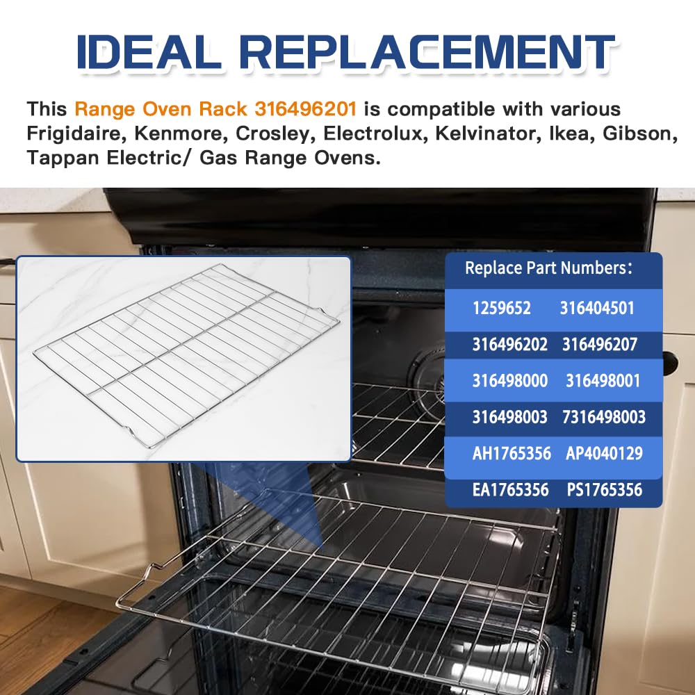 Upgraded 2-Pack Oven Racks 316496201 for Frigidaire Kenmore Range Stove 24.17 x 16 inch - Replaces 316496202 316496207 AP4040129 PS1765356, Stainless Steel