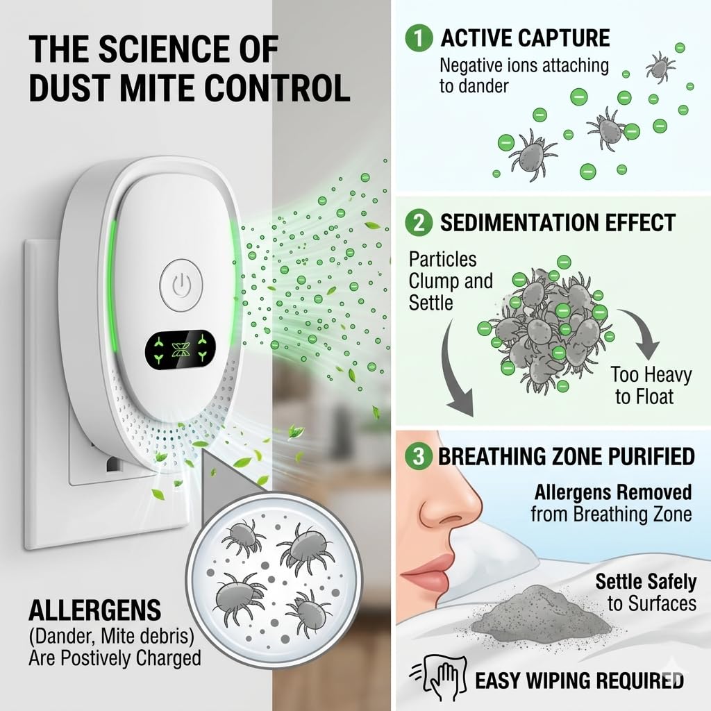 2026 Upgraded Air Ionizers for Dust Mites Smoke- 8 Pack Whole House Coverage,Plug in Air Purifiers for Home,Silent Electronic Air Ionizer for Allergies,Pet Dander&Odor, Steady Green Indicator Light