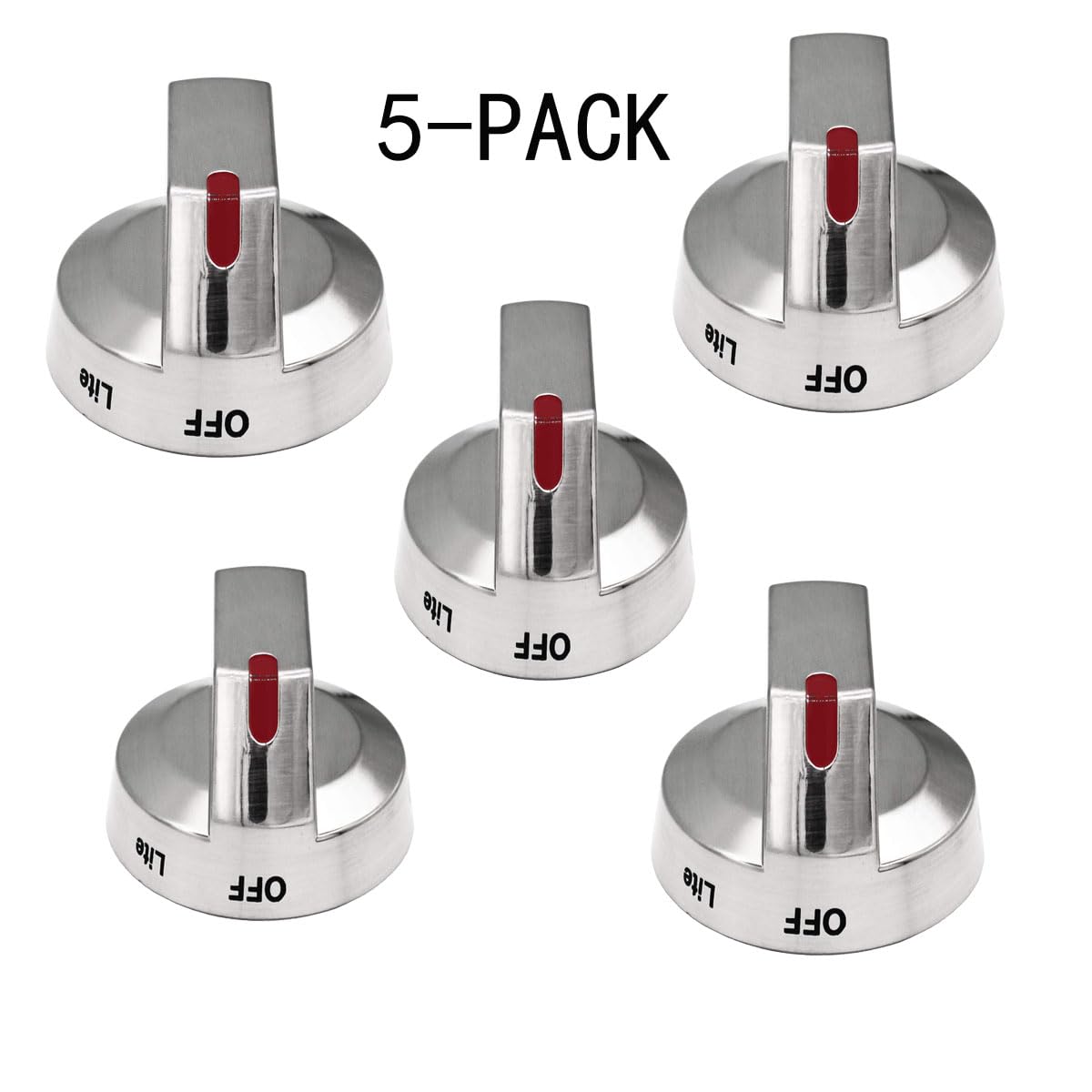 5-Pack DG94-01712A DG94-01713A Gas Range Burner Control Dial Knob for Samsung Range Oven Stove NX58M9420SS NX58M9420SSAA NX58M9420SSAA-00 Replacement DG64-00472A,DG64-00347A,DG64-00473A,DG64-00347B