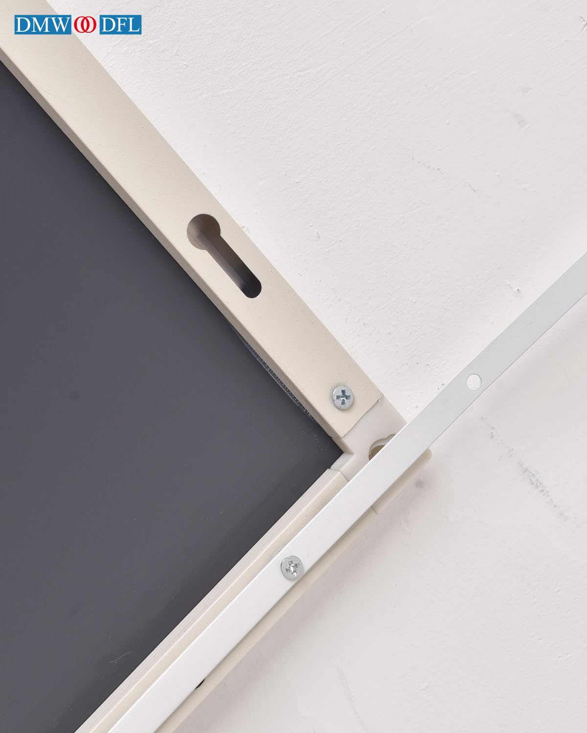 DMWOODFL 48"x14" Over-The-Door Full Length Mirror - No Drill Hanging with Metal Hooks, Shatterproof Glass & Aluminum Frame for Bathroom, Bedroom, Entryway Decor（Silver White）