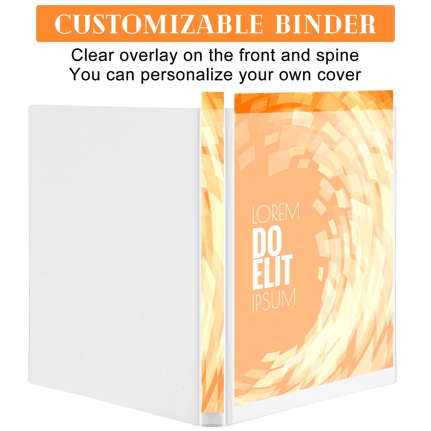 Fulmoon 24 Pcs 3 Ring Plastic Binders Bulk with 2 Pockets Flexible Binder with Transparent View Cover Plastic Binder for Home Office(1 Inch,White)