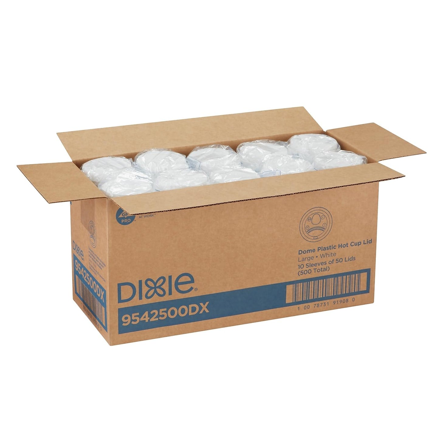 Dixie 9542500DXCT Dome Lids, f/PecfecTouch Cup 12/16 oz., 10PK/CT, WE