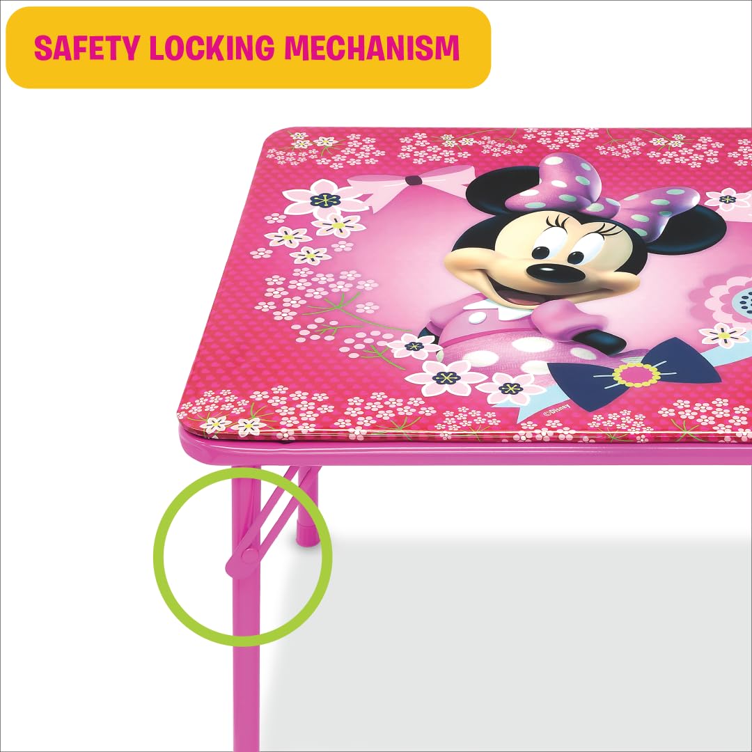 Minnie Mouse Table & Chair Set for Toddlers 24-48M, Includes 1 Table & 1 Chair [Amazon Exclusive] Table: 20"L x 20"W x 16.4"H, Chair: 12"L x 11.6"W x 17"H - Weight Limit: 70 lbs
