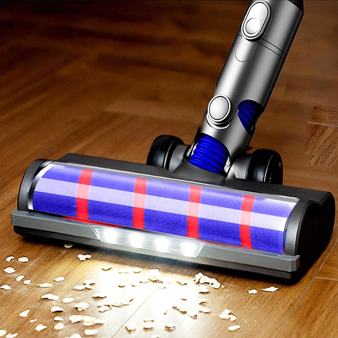 v6 Brush Head Replacement Parts for Dyson Vacuum Attachments v6 DC74 DC62 DC61 DC59 DC58 sv07 Hardwood Floor Animal Fluffy Absolute Motorhead with 4 Lights, DC48/DC63 NOT Compatible