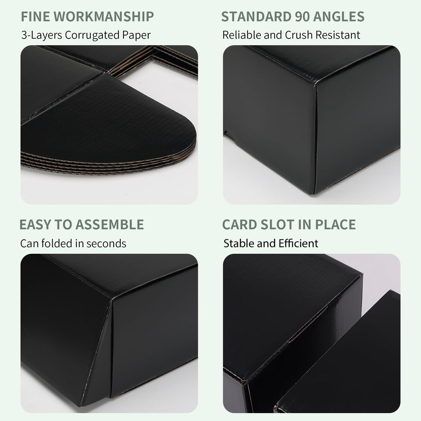 Rempry 10x7x5 Inch Black Shipping Boxes 20 Pack, Cardboard Mailer Boxes for Small Business Mailing