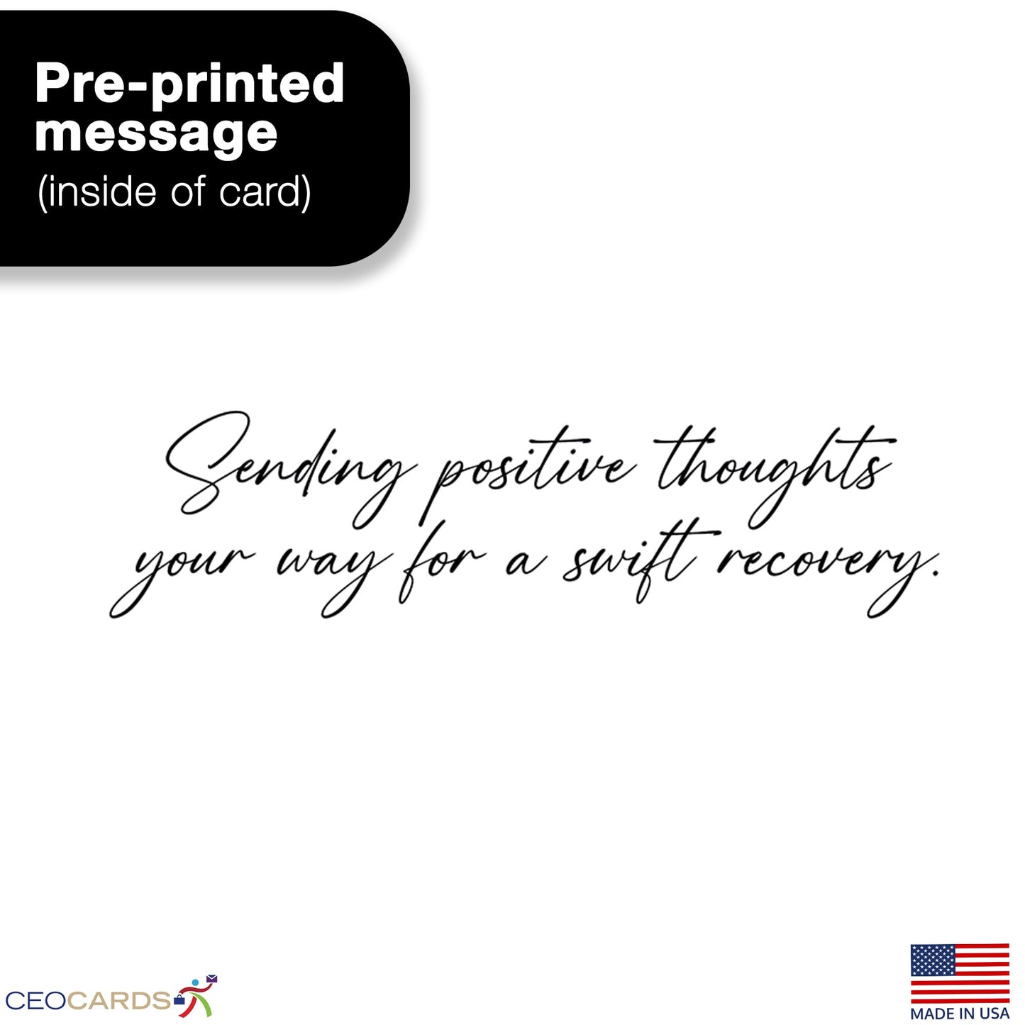 Get Well Soon Cards with Envelopes for Business & Family (Flowers) Bulk 25 Pack of Thoughtfully Designed Recovery Cards with Envelopes (5x7 inch - A7) Office, Work, Employees & Clients (GW2402)