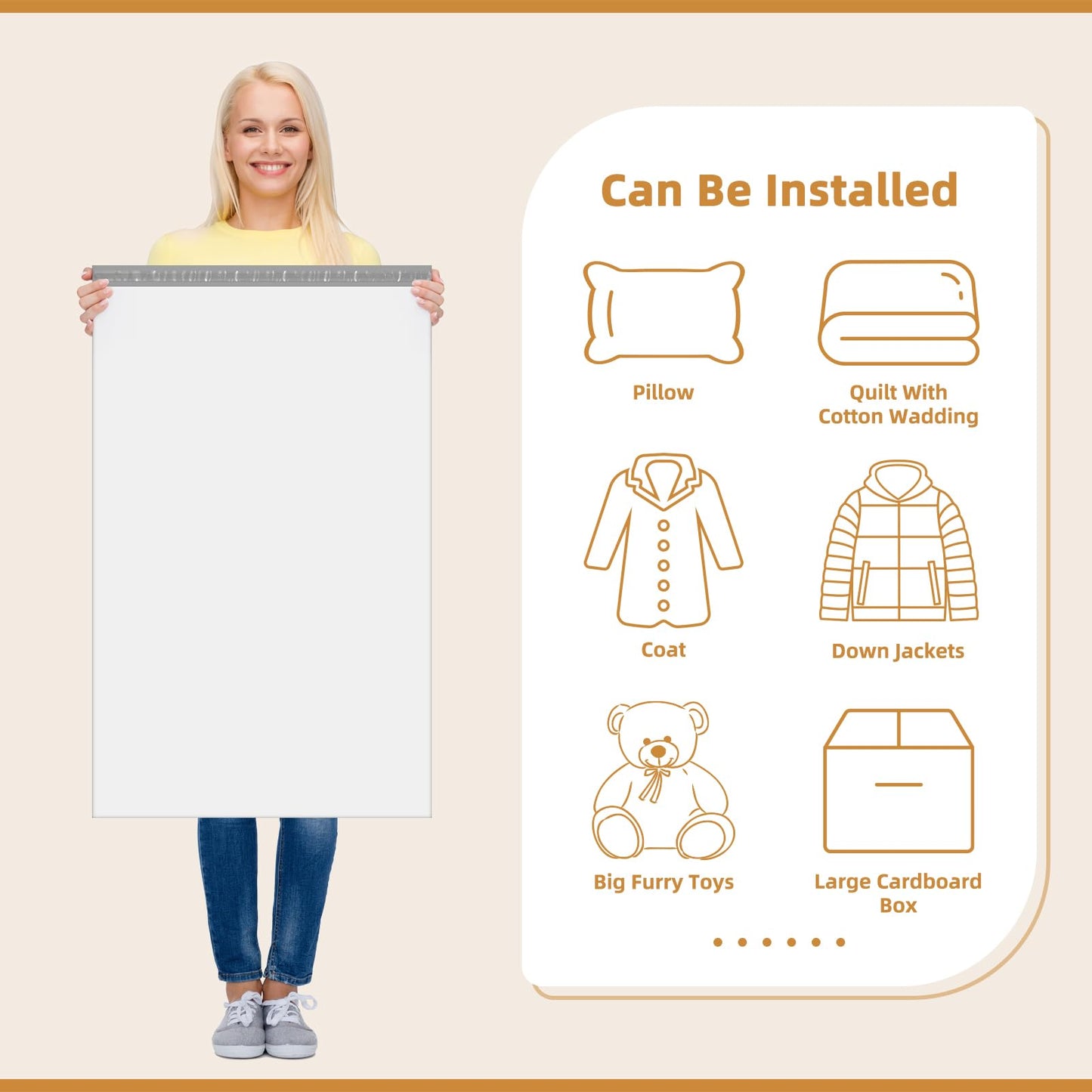 Fuxury Extra Large Poly Mailers 24x36" 50 Pcs, 2.5mil Bulk Heavy Duty Shipping Bags for Clothing,Strong Adhesive Shipping Envelopes for Small Business Supplier,XL Jumbo Poly Mailing Envelopes White