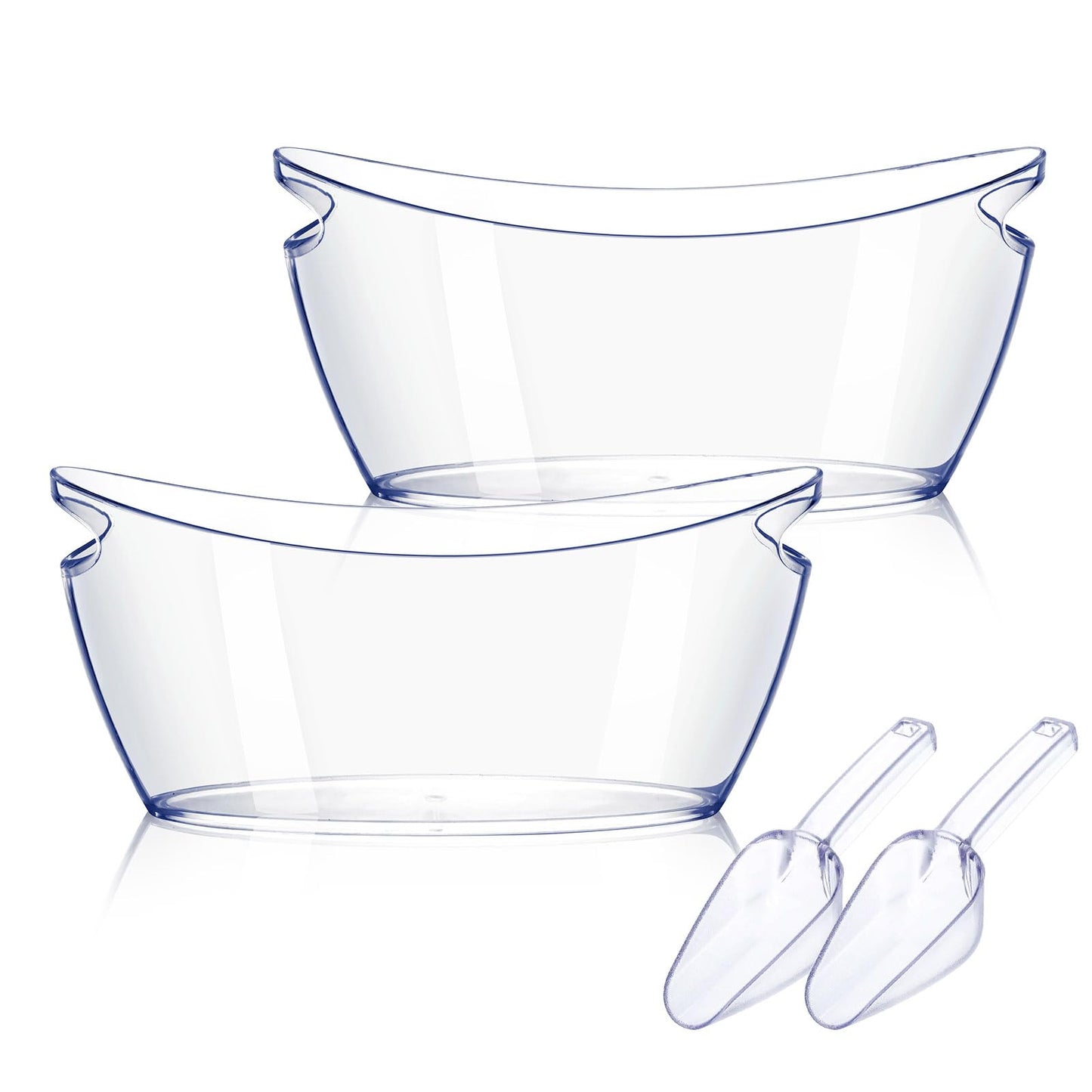 Ice Bucket 2 PCS, Thickened Ice Buckets for Parties, Mimosa Bar Supplies Beverage Tub for Champagne Beer Sparkling Wine Cocktails（5.5L) 16.5 * 7.3 * 6.8inch