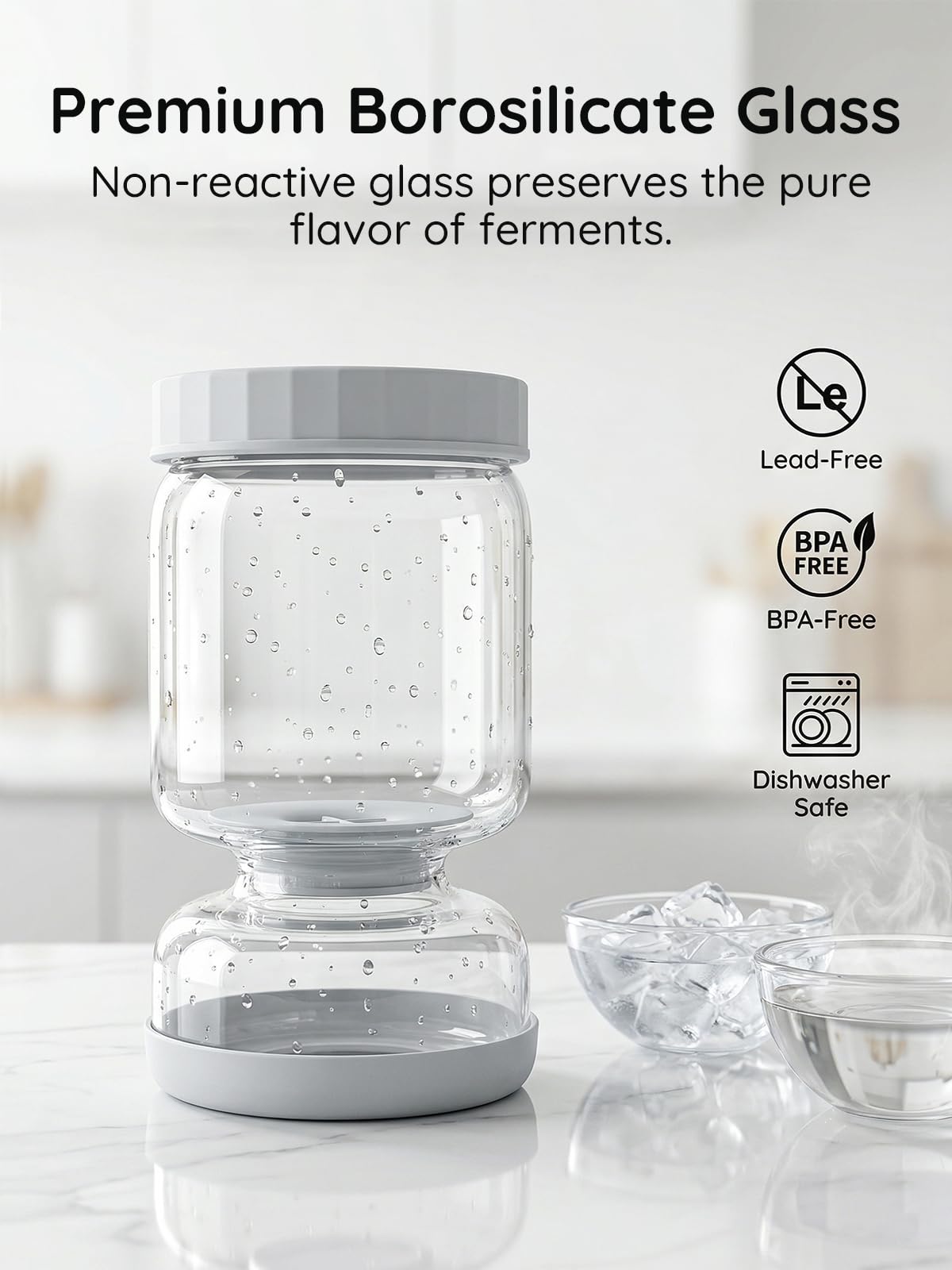 Homnoble Pickle Jar, Pickle and Olive Hourglass Jar Pickle Juice Separator from Wet and Dry, Upgrade Food-grade ABS Lid and BPA Free Hourglass Pickle Jar for Airtight Food Storage 2 Pack
