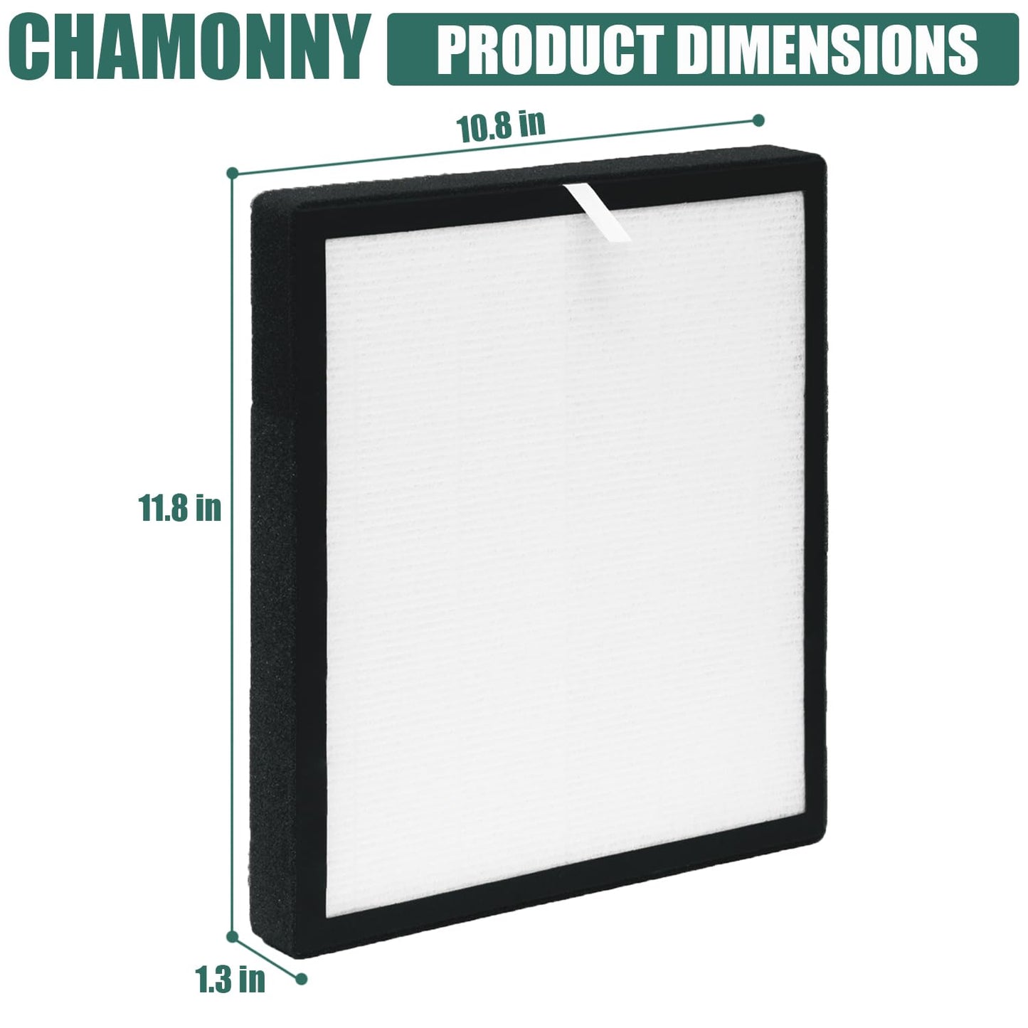 CHAMONNY TZ-K2 Filter Replacement, Compatible with ToLife TZ-K2 Air Purifier, 3-in-1 H13 True HEPA Filter, Activated Carbon and Pre-filter, TZ-K2-A, 4 Pack