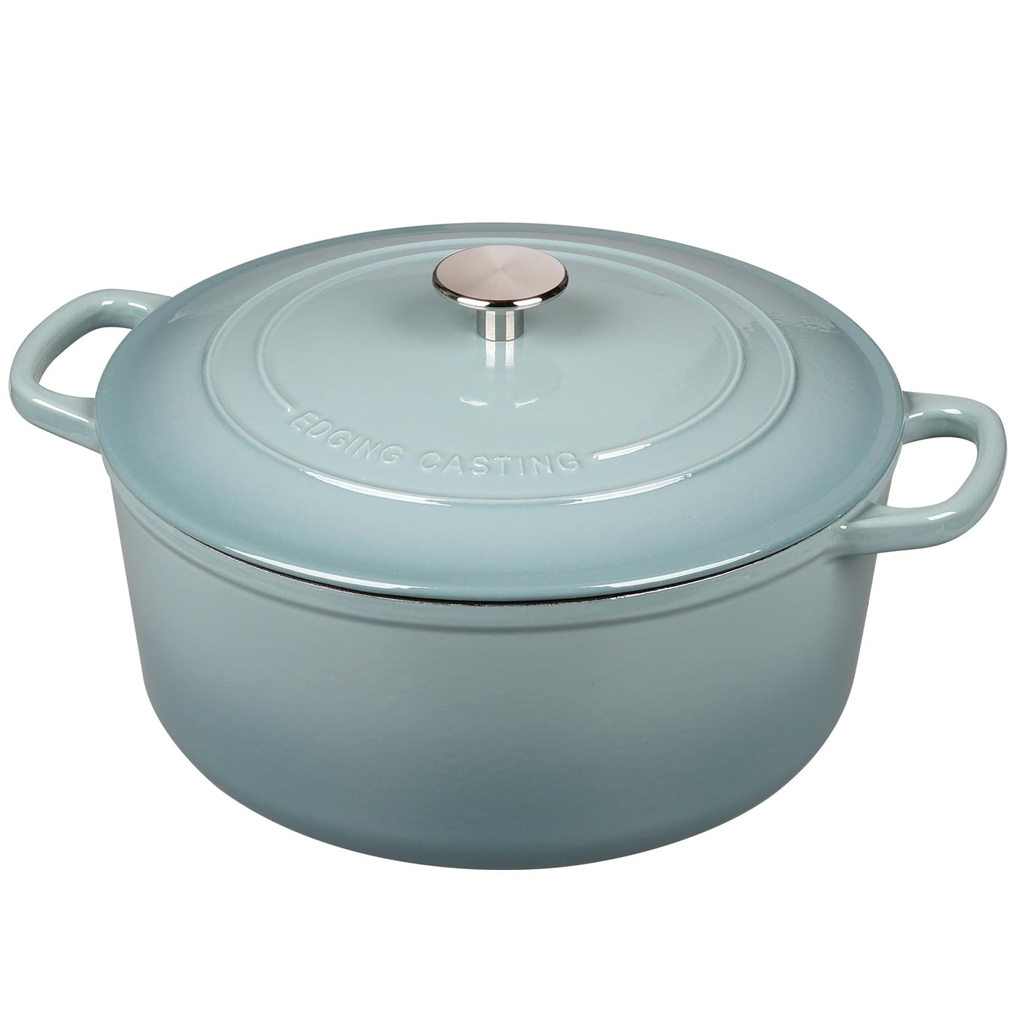 EDGING CASTING Enameled Dutch Ovens Cast Iron Dutch Oven Pot with Lid for Bread Baking, Cook, Dual Handle, 7 Quart, Seasalt