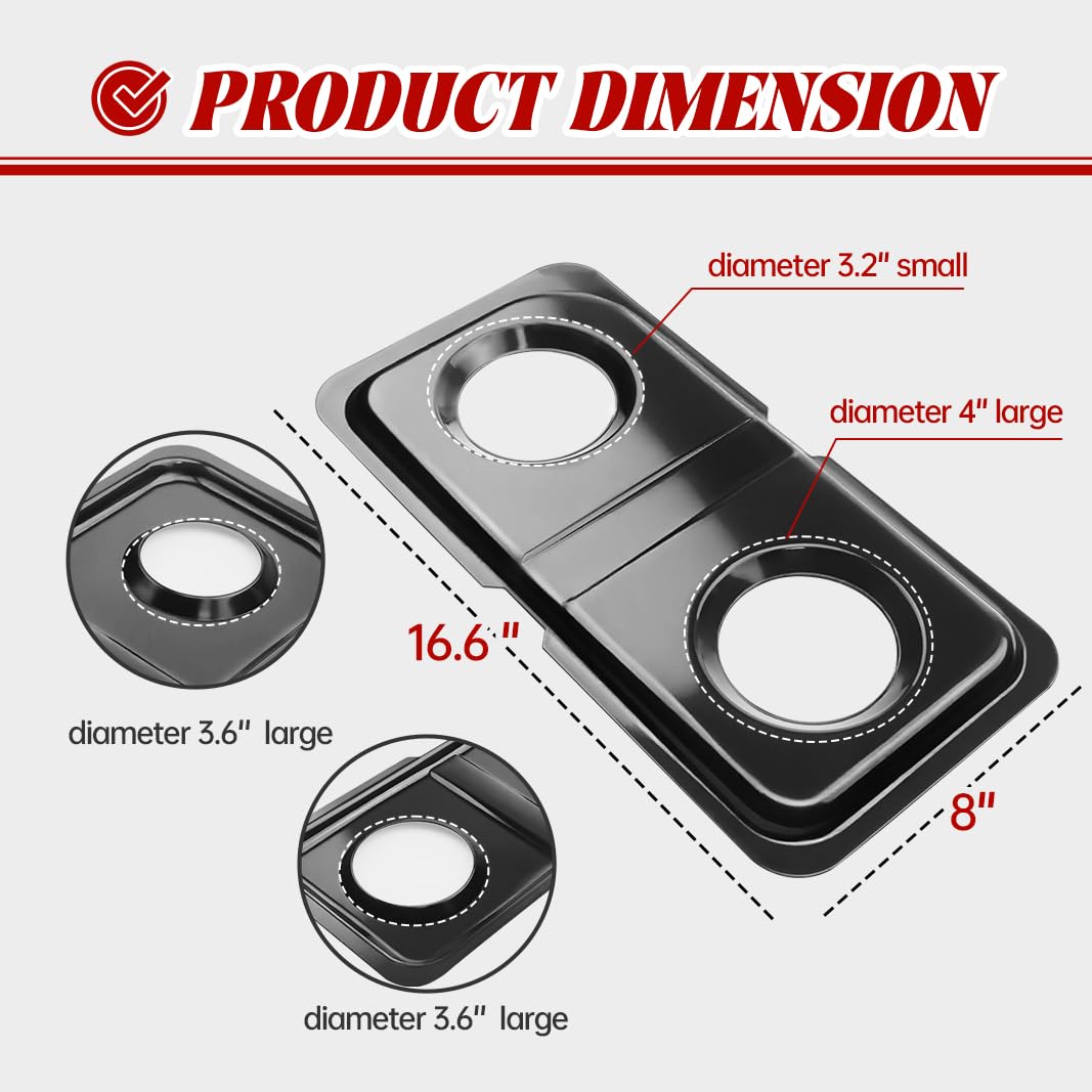 WB34K10009 WB34K10010 Drip Pans Cooktop Replacement Parts for GE Stove Double Burner Drip Pan