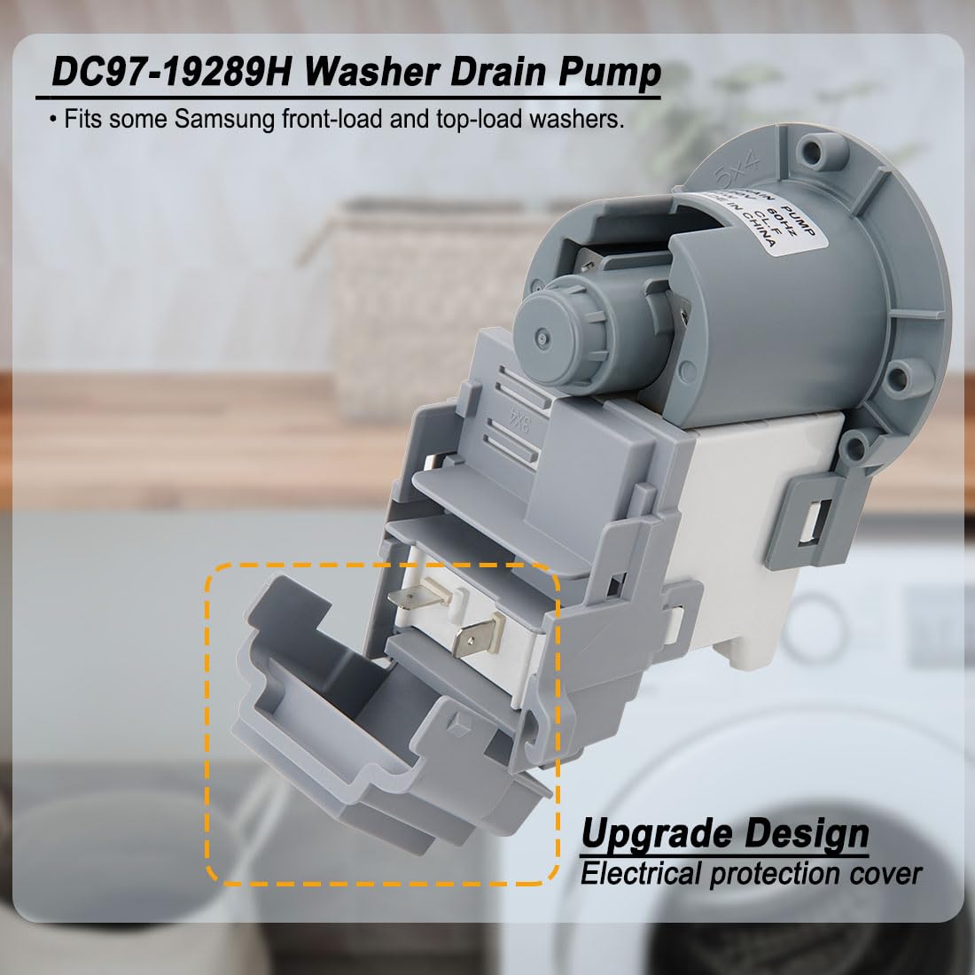 DC97-19289H Washer Drain Pump Motor by SupHomie - Compatible with Samsung Washer Replaces AP6975471 PS12740480 (ONLY MOTOR)