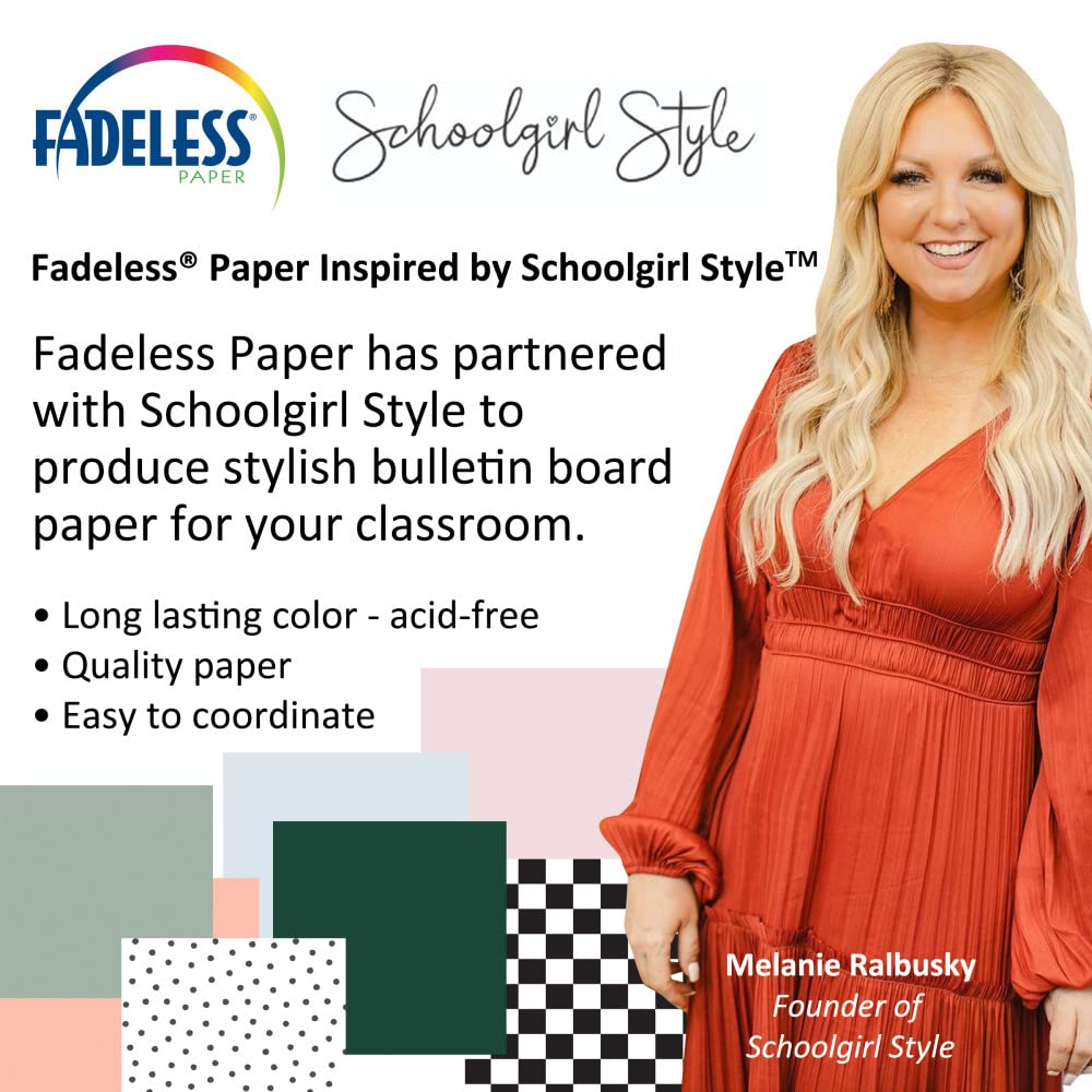 Fadeless Schoolgirl Style Bulletin Board Paper, Southern Belle Shiplap, 47.25" x 50', 1 Roll