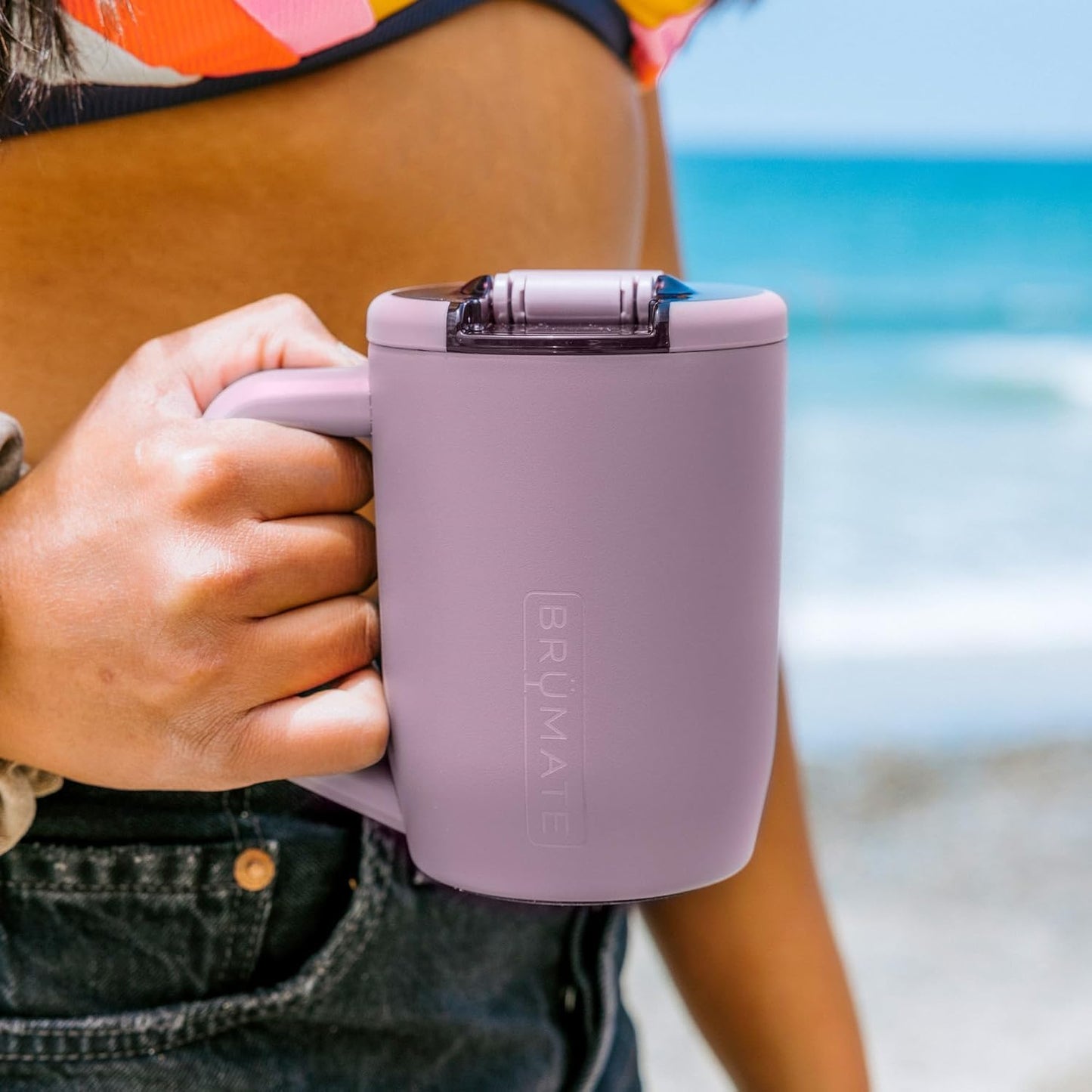 BrüMate Müv - 15oz 100% Leak Proof Insulated Coffee Mug with Handle & Lid - Stainless Steel Coffee Travel Mug - Double Walled Coffee Cup (Glacier)