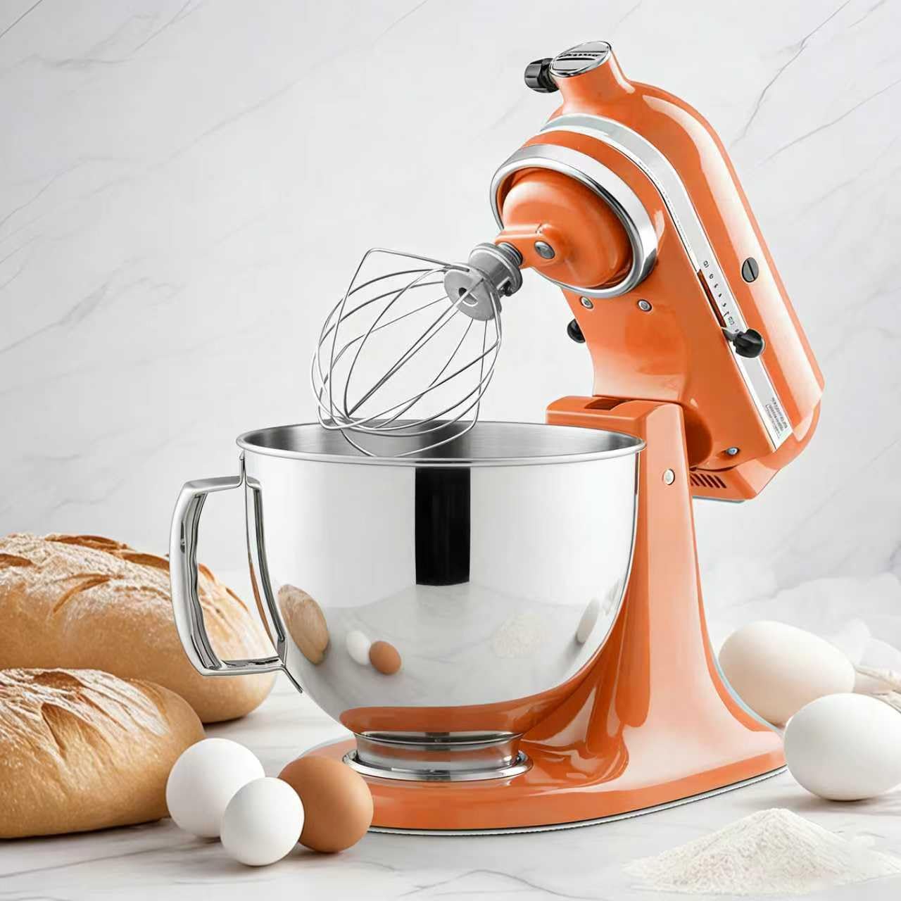 5QT Stainless Steel Mixer Bowls with Handle Fit for KitchenAid 4.5 & 5-Quart Tilt-Head Stand Mixers Replacement/Accessories Bowl for Mixer Dishwasher Safe Oven Safe Easy to Clean Polished