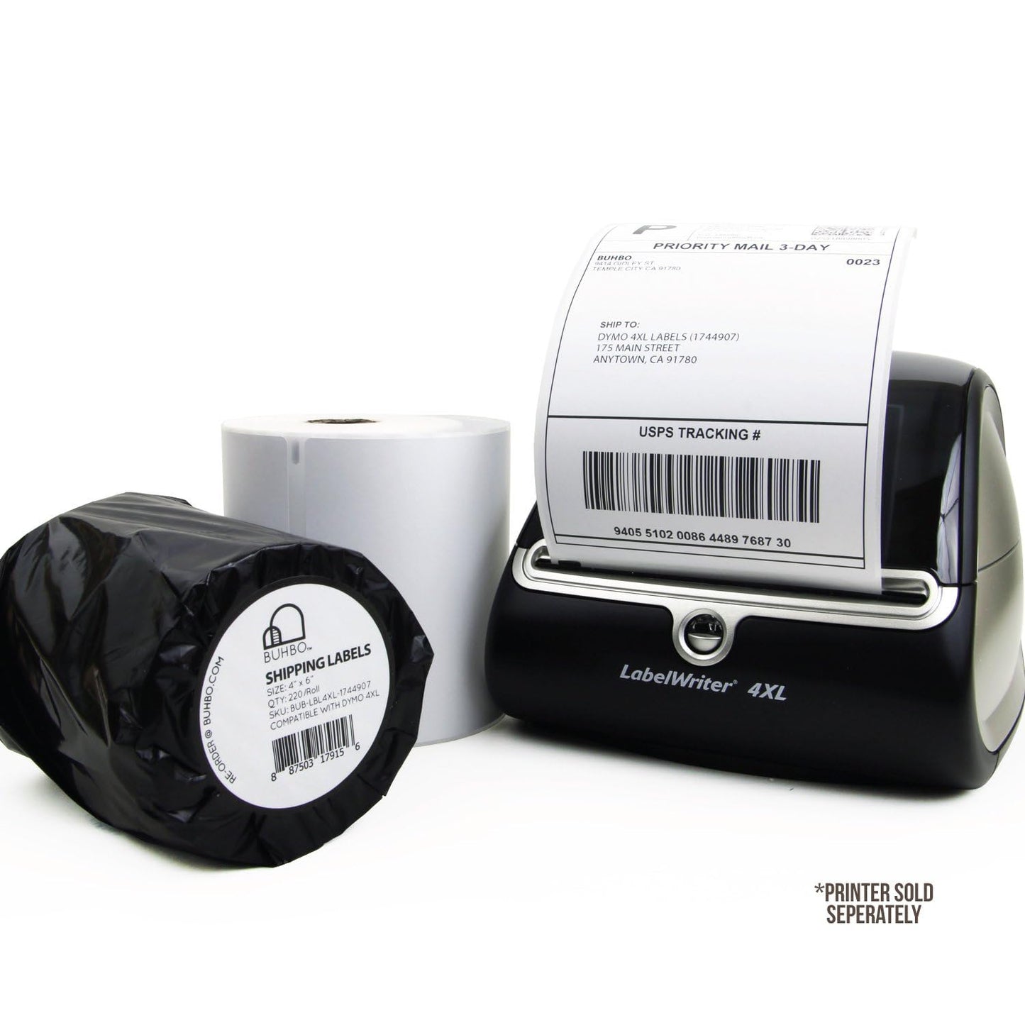 Buhbo Compatible with DYMO LabelWriter 4XL 4" x 6" Shipping Label 1744907, White (8 Pack / 220 Labels Per Roll)