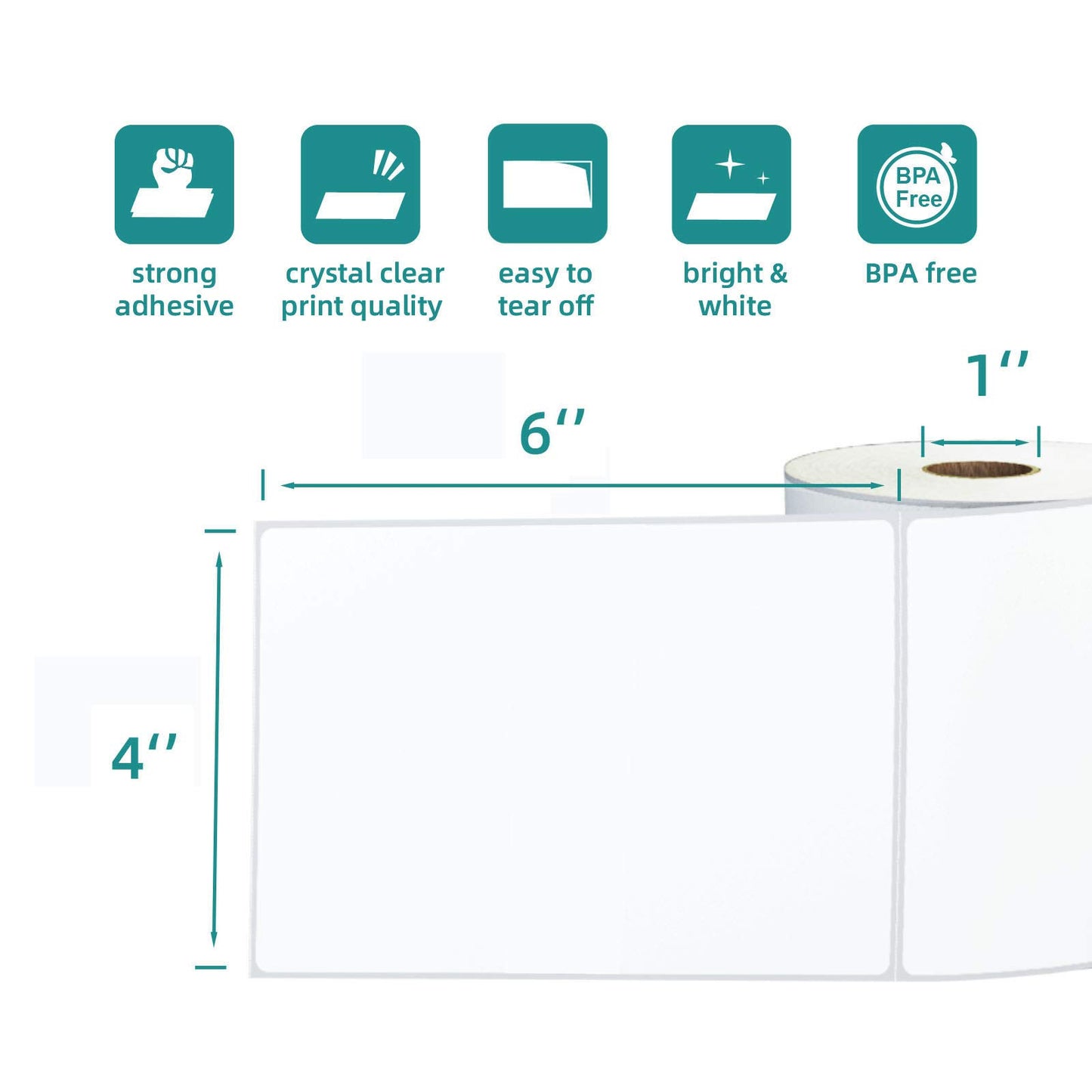 4 Rolls 450 Labels 4x6 3-Proof Direct Thermal Shipping Labels Used with Zebra 2844 ZP450 ZP505 ZP500 GK420D GX420 Rollo MUNBYN, LabelChoice 1" Core Permanent Adhesive Sticker Label Made for FedEx UPS