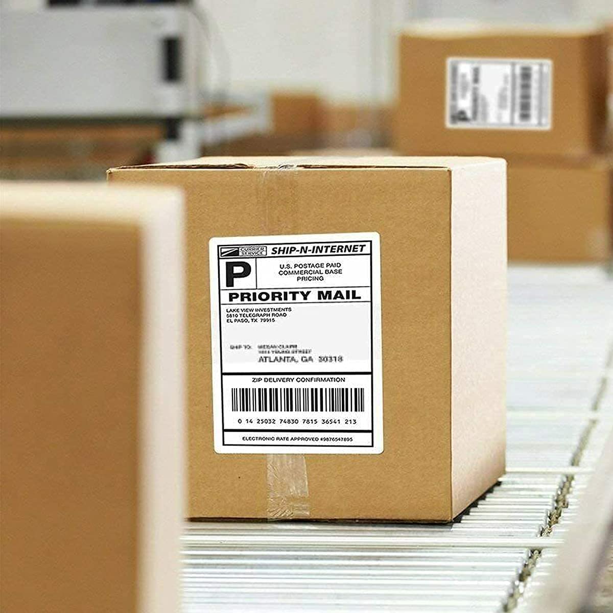 LabelMore 8.5'' x 5.5'' Half Sheet Self Adhesive Shipping Labels for Laser & Inkjet Printers - Rounded Corner - 1000 Labels - Shipping Labels 2 Per Sheet