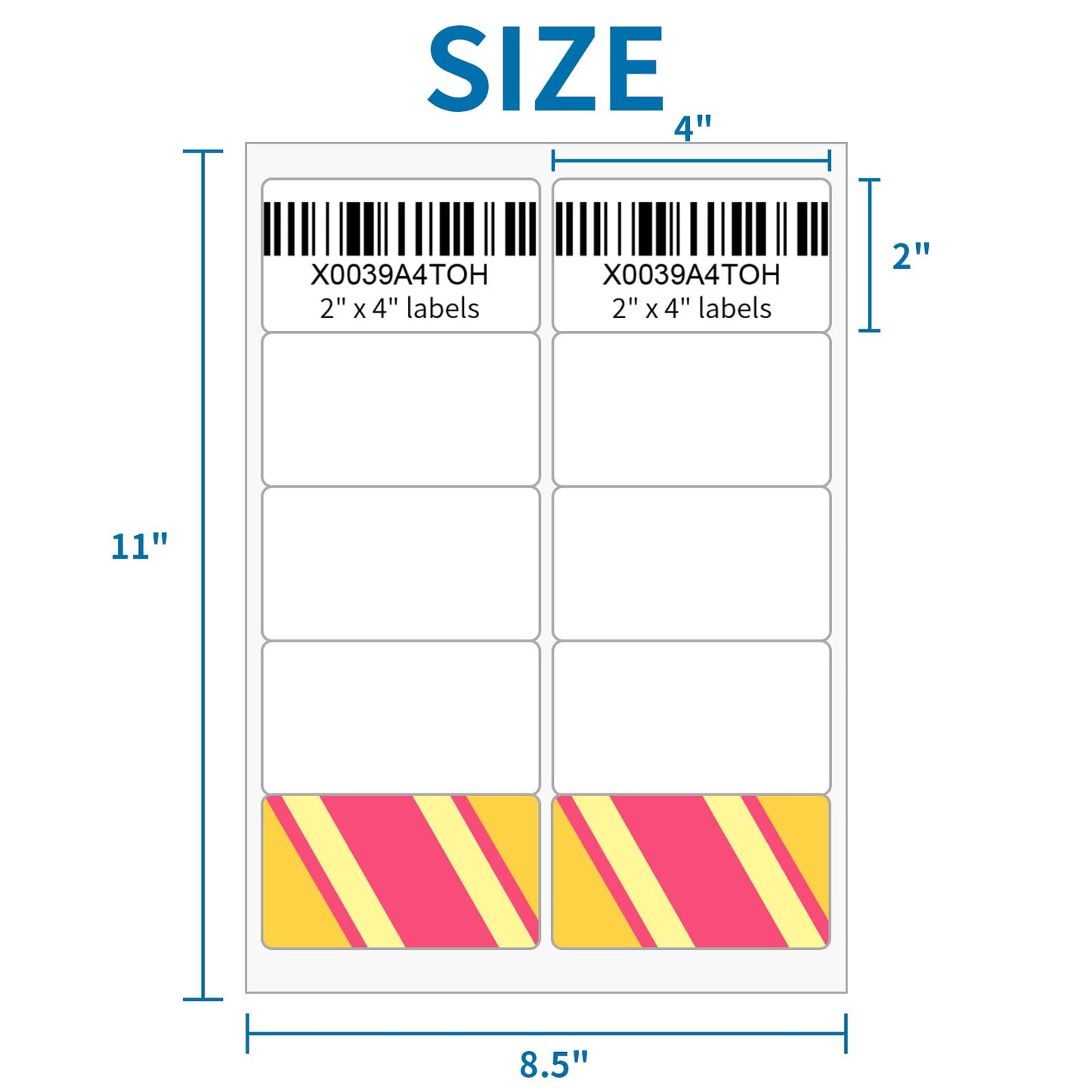 BESTIKER 2” x 4” Shipping Labels 5000 Address Labels Printable, White Sticker Label Sheets for Laser Inkjet Printers (10 Labels/Sheet, 500 Sheets)