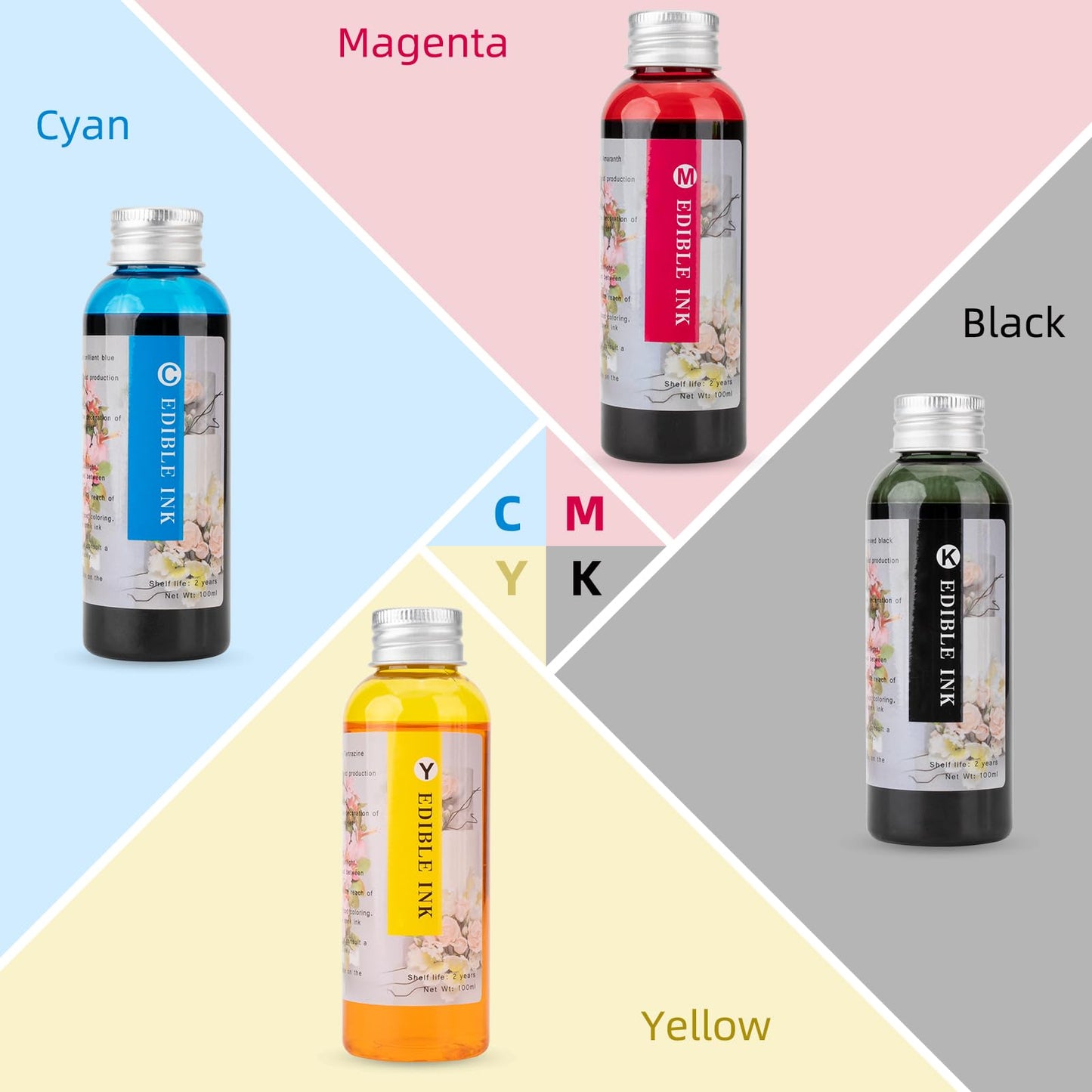 SGeepinkf 4 Packs Ink Refill Kit Compatible for 280XL 281XL 270XL 271XL 250XL 251XL, Suitable for PIXMA TS702a TS702 TR8620a IX6820 TR8622a TR6320, BK C Y M 100ML/Bottle