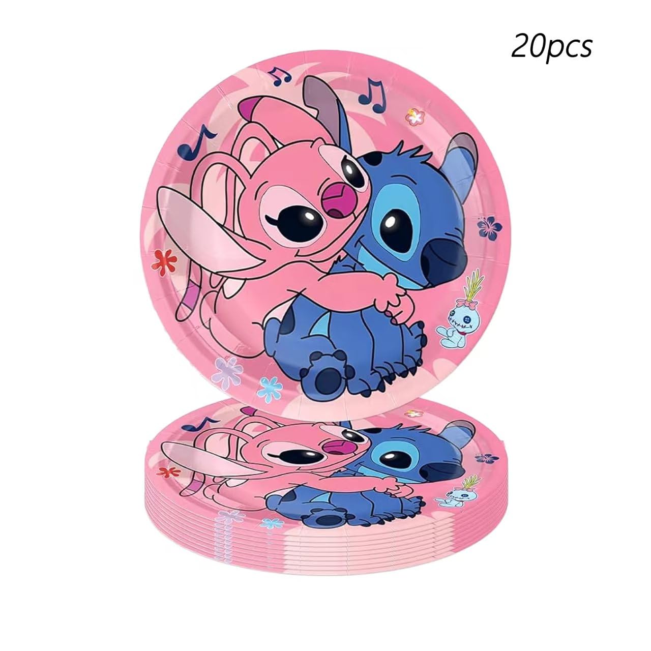 88Pcs pink Stitch Party supplies, including banners, plates, paper cups, tissues, pendant decorations, perfect for Stitch themed birthdays! Featuring cute pink stitching print