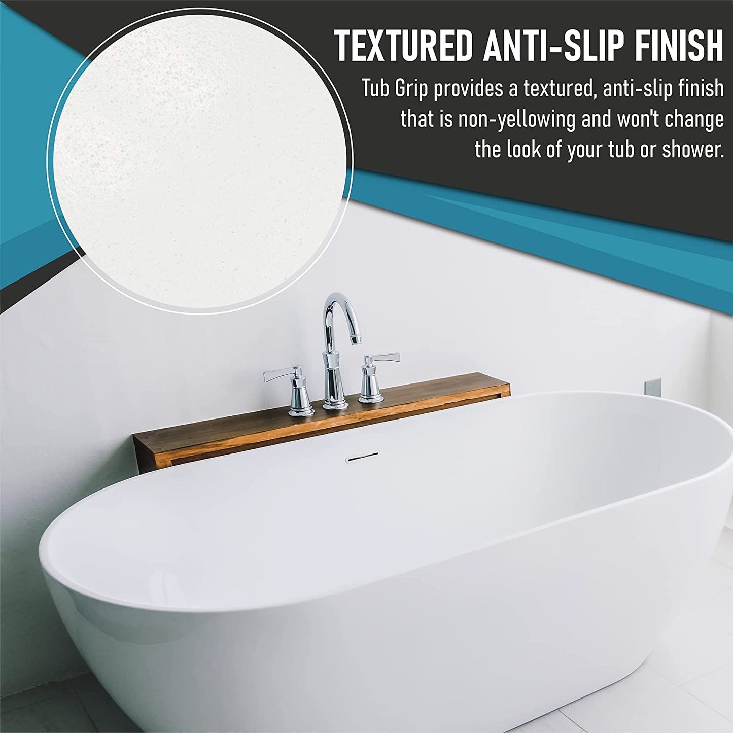 Anti-Slip Bath & Shower Floor Solutions (2 Bottles) – Tub Grip – Barefoot Friendly Non-Slip Coating Fixes Slippery Fiberglass & Acrylic Showers & Tubs
