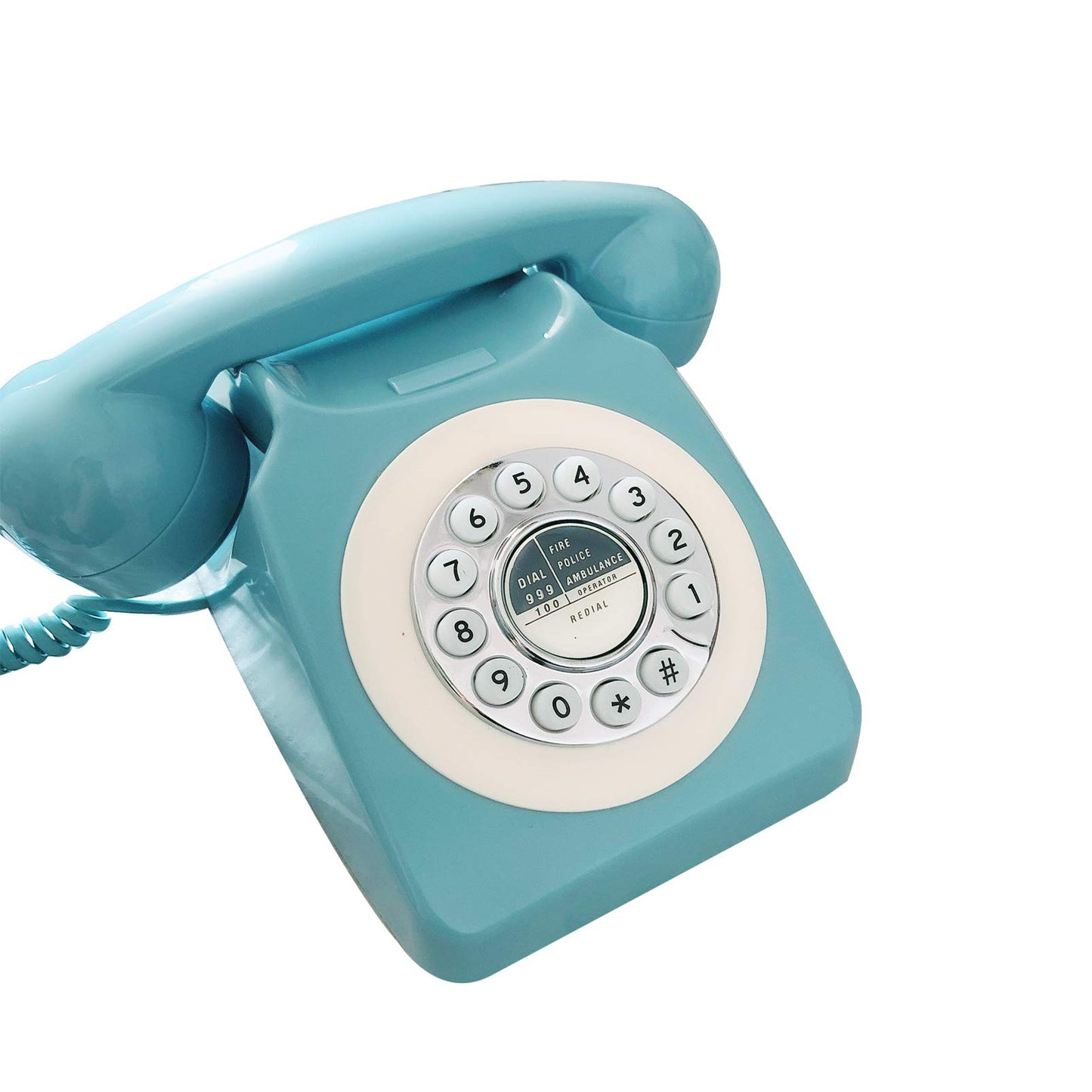 Benotek Retro Telephone, Corded Classic Old Fashion Landline Phones for Home/Office, Wired French Blue Antique Rotary Phone Gift for Art Decor