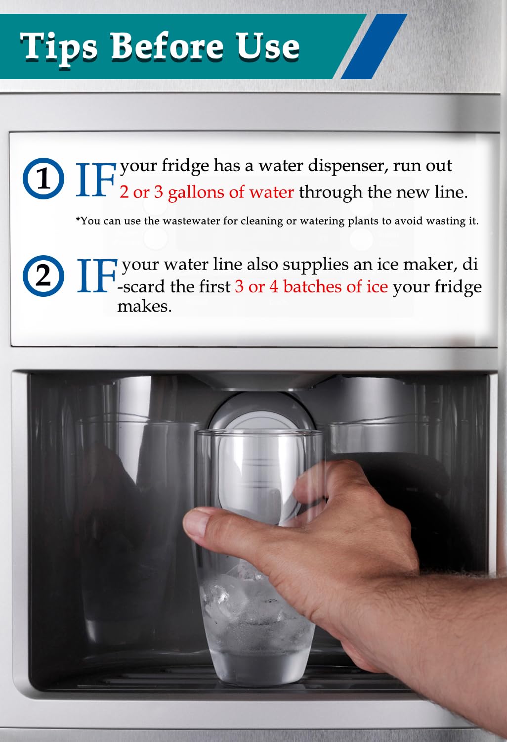 Refrigerator Ice Maker Water Line Kit - 20' Braided Stainless Steel Fridge Water Line with 1/4" Compression Fittings Pex Tubing Core and Water Splitter